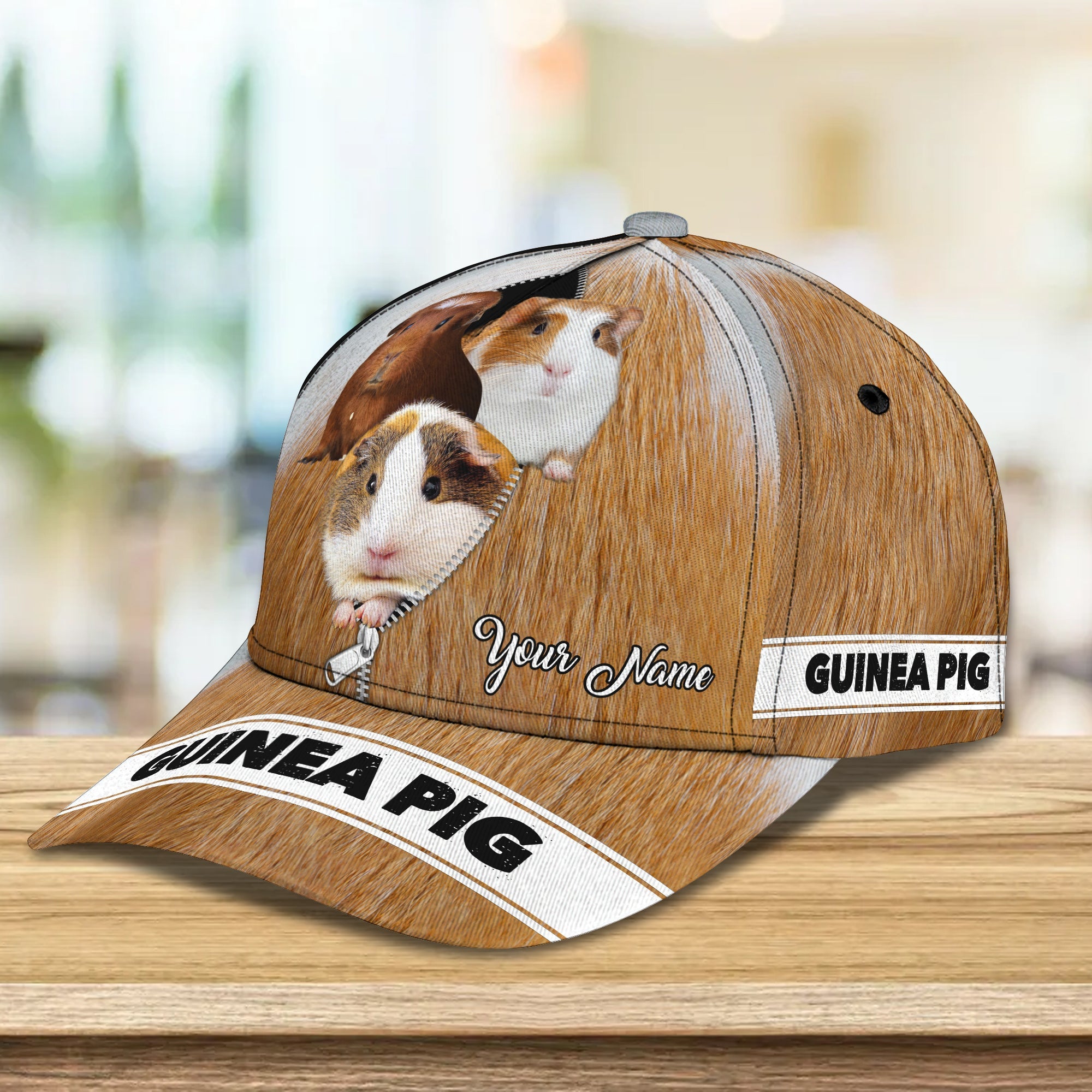 3D Classic Cap Love Guinea Pig Personalized Name Cap Trucker Hats Custom Hats Gifts For Men & Women