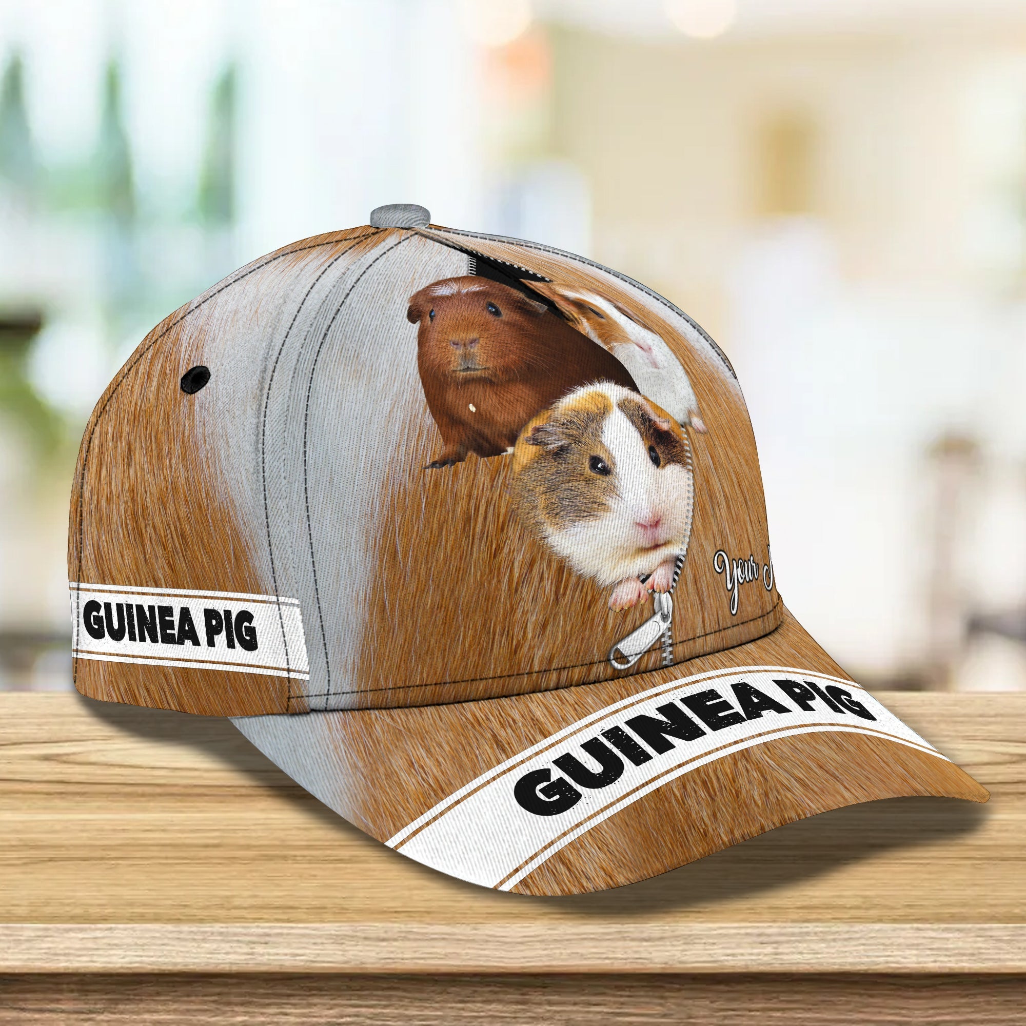 3D Classic Cap Love Guinea Pig Personalized Name Cap Trucker Hats Custom Hats Gifts For Men & Women