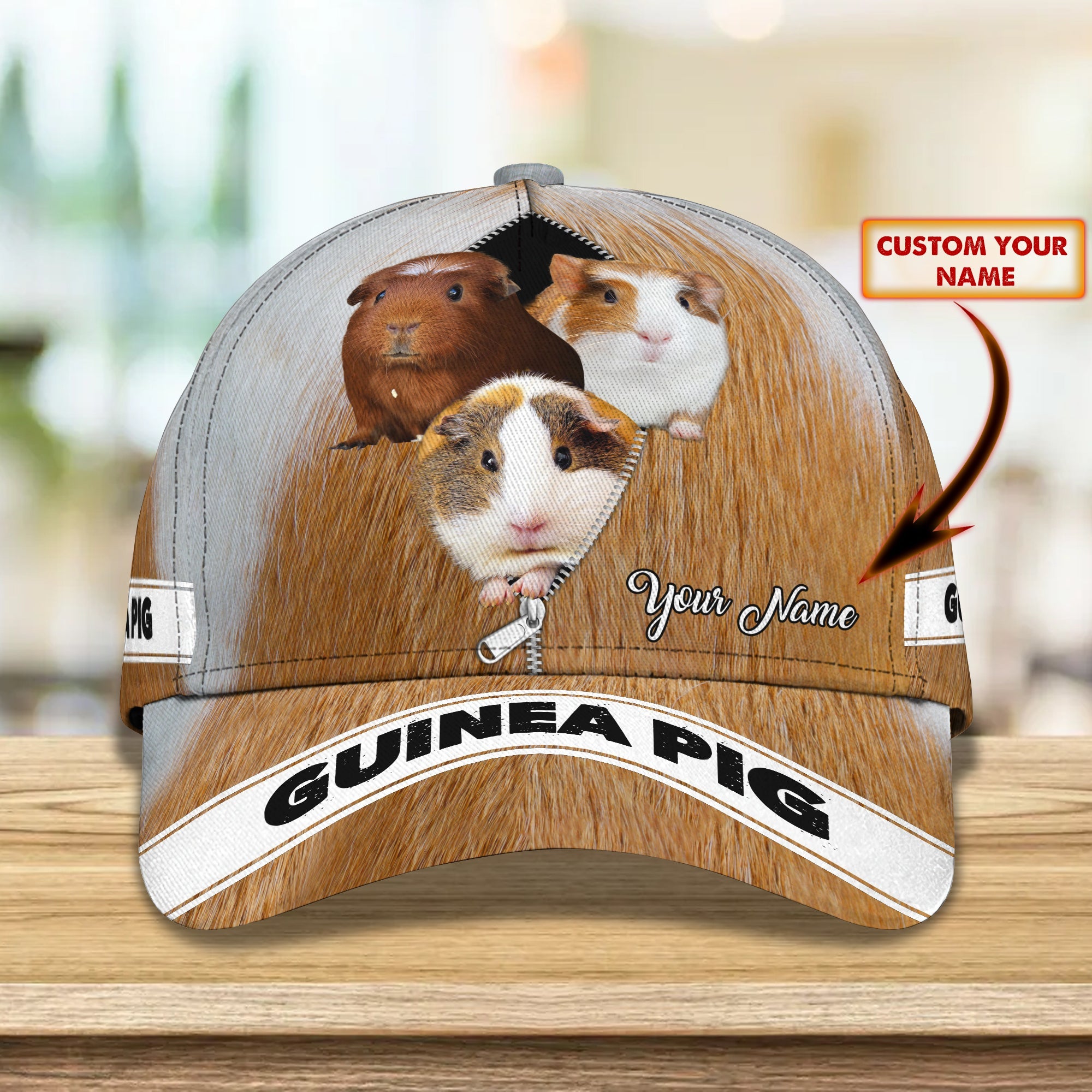 3D Classic Cap Love Guinea Pig Personalized Name Cap Trucker Hats Custom Hats Gifts For Men & Women
