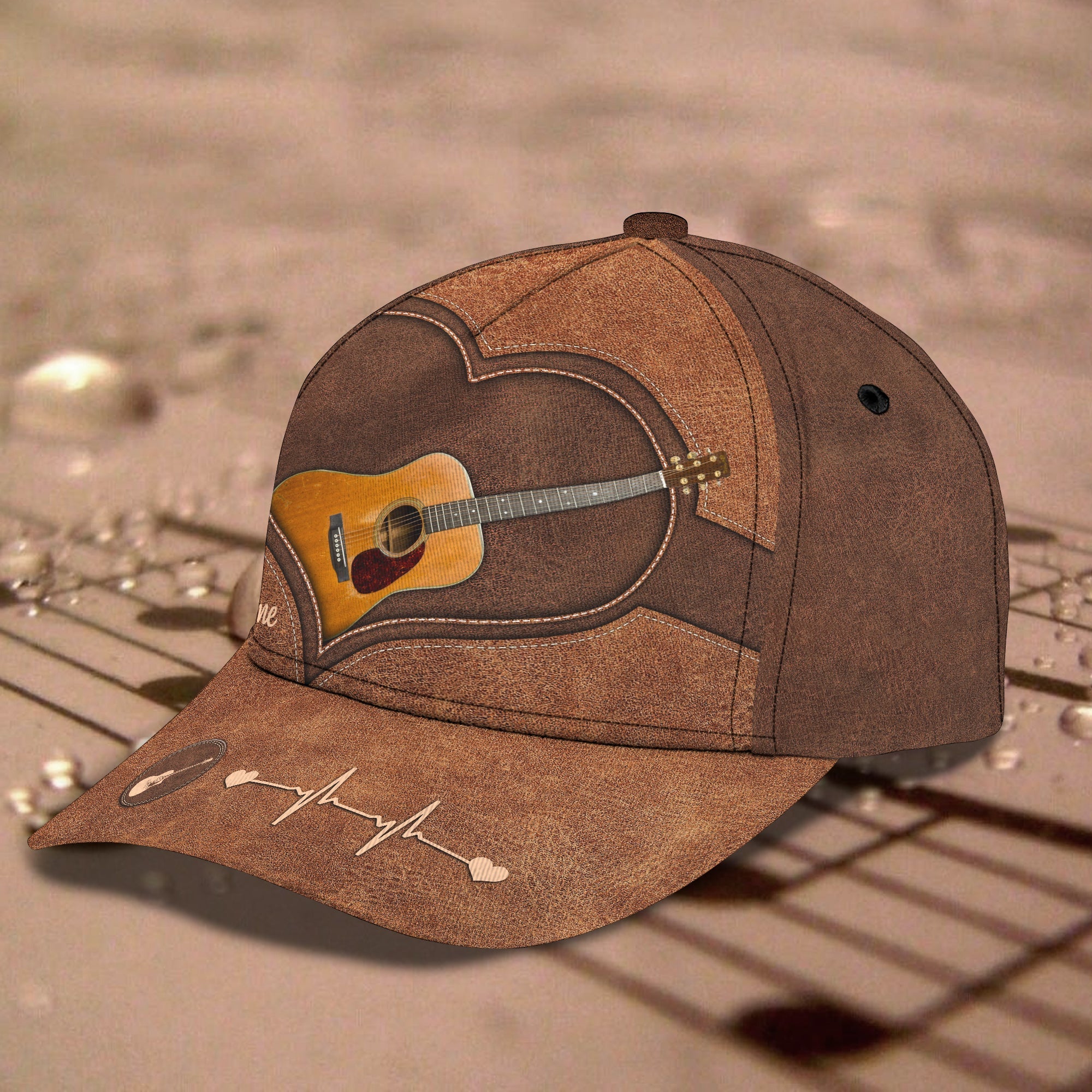 3D Classic Cap Love Guitar Personalized Name Cap Trucker Hats Custom Hats Gifts For Men & Women
