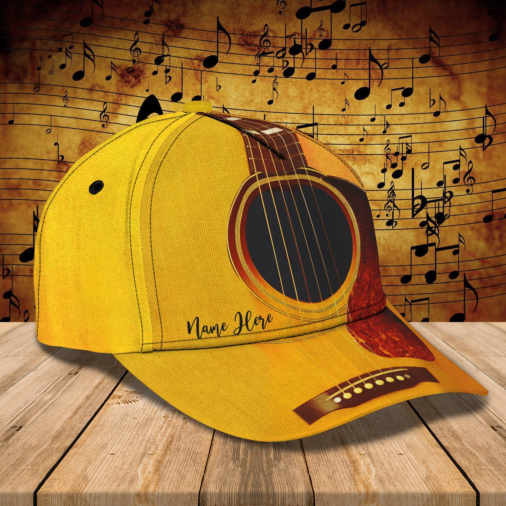 3D Classic Cap Love Guitar Personalized Name Cap Trucker Hats Custom Hats Gifts For Men & Women