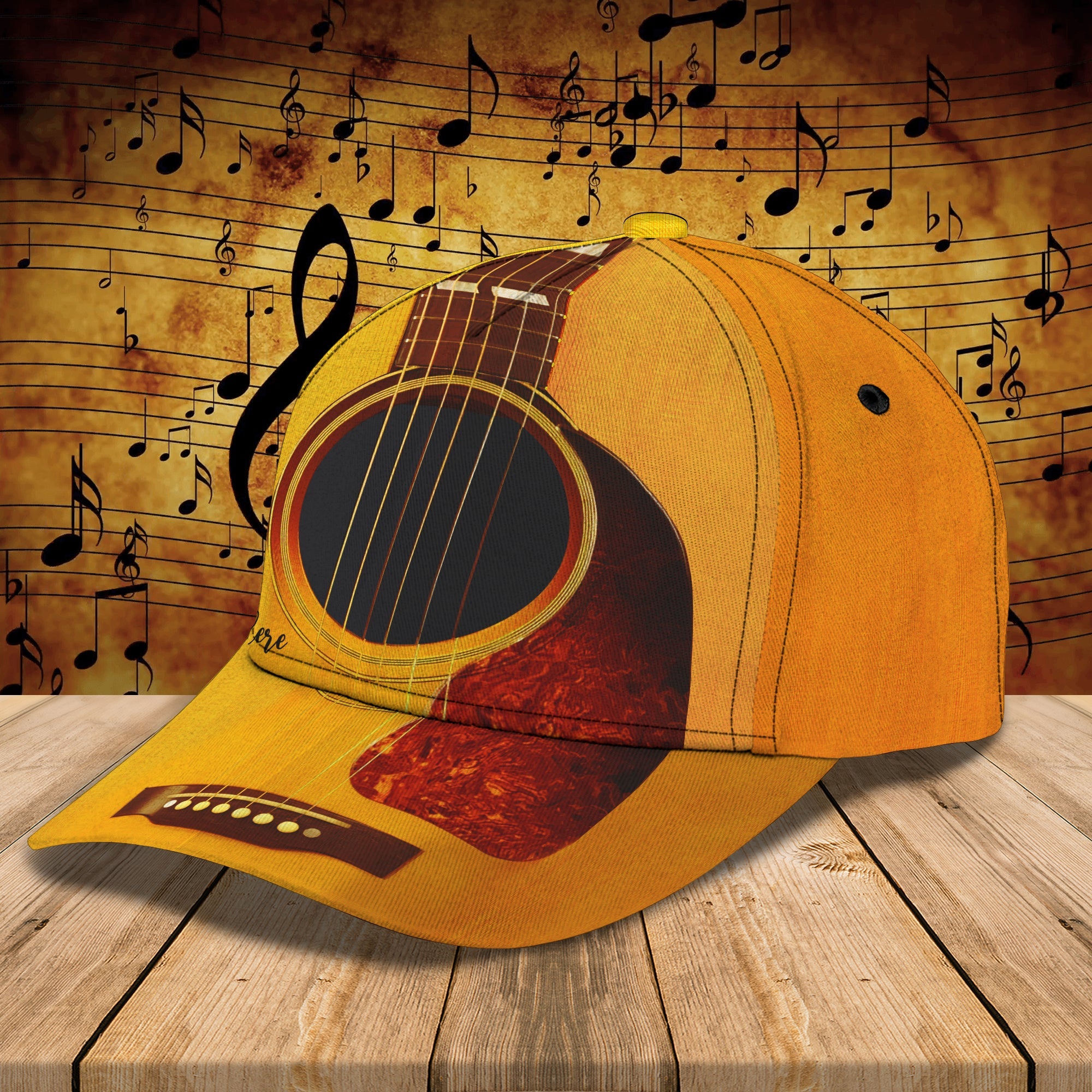 3D Classic Cap Love Guitar Personalized Name Cap Trucker Hats Custom Hats Gifts For Men & Women