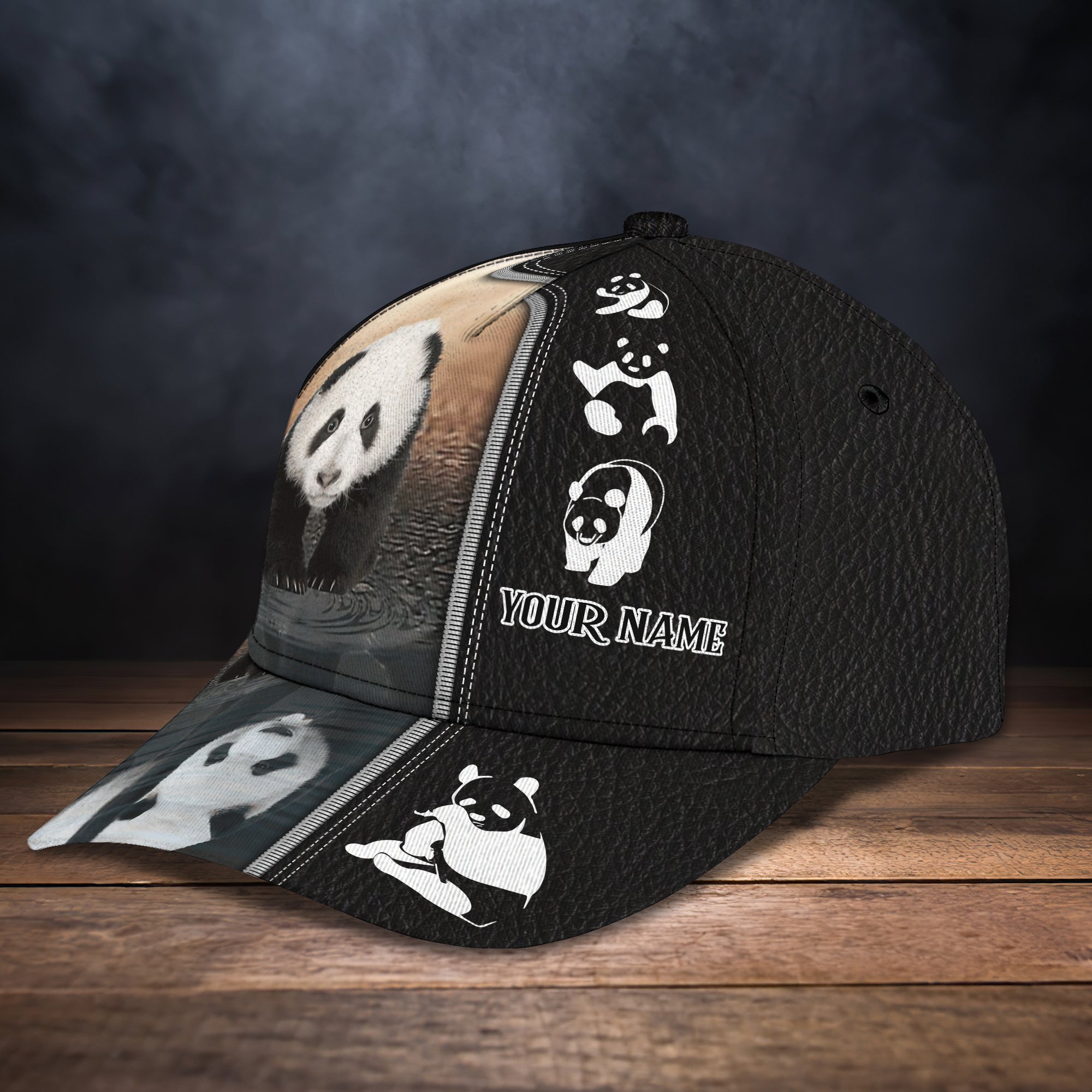 3D Classic Cap Love Panda Personalized Name Cap 01 Trucker Hats Custom Hats Gifts For Men & Women