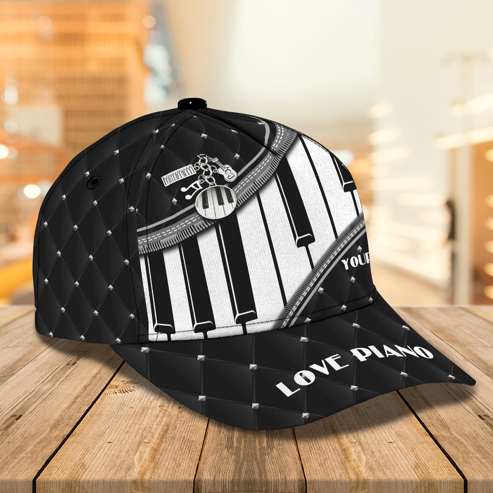 3D Classic Cap Love Piano Personalized Name Cap 1 Trucker Hats Custom Hats Gifts For Men & Women