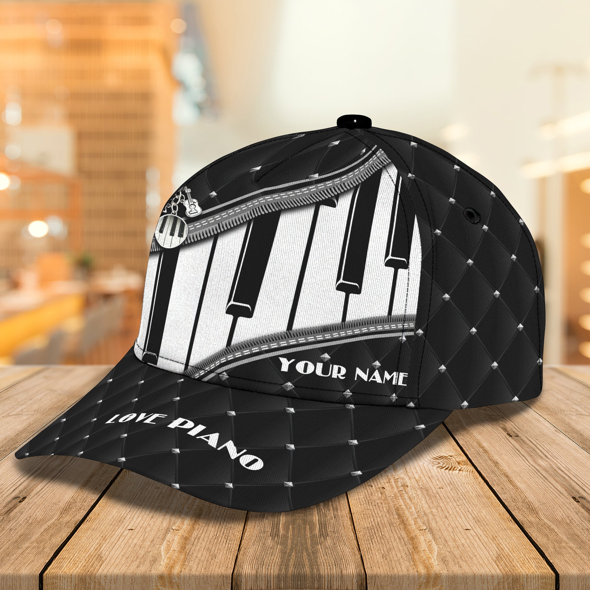 3D Classic Cap Love Piano Personalized Name Cap 1 Trucker Hats Custom Hats Gifts For Men & Women