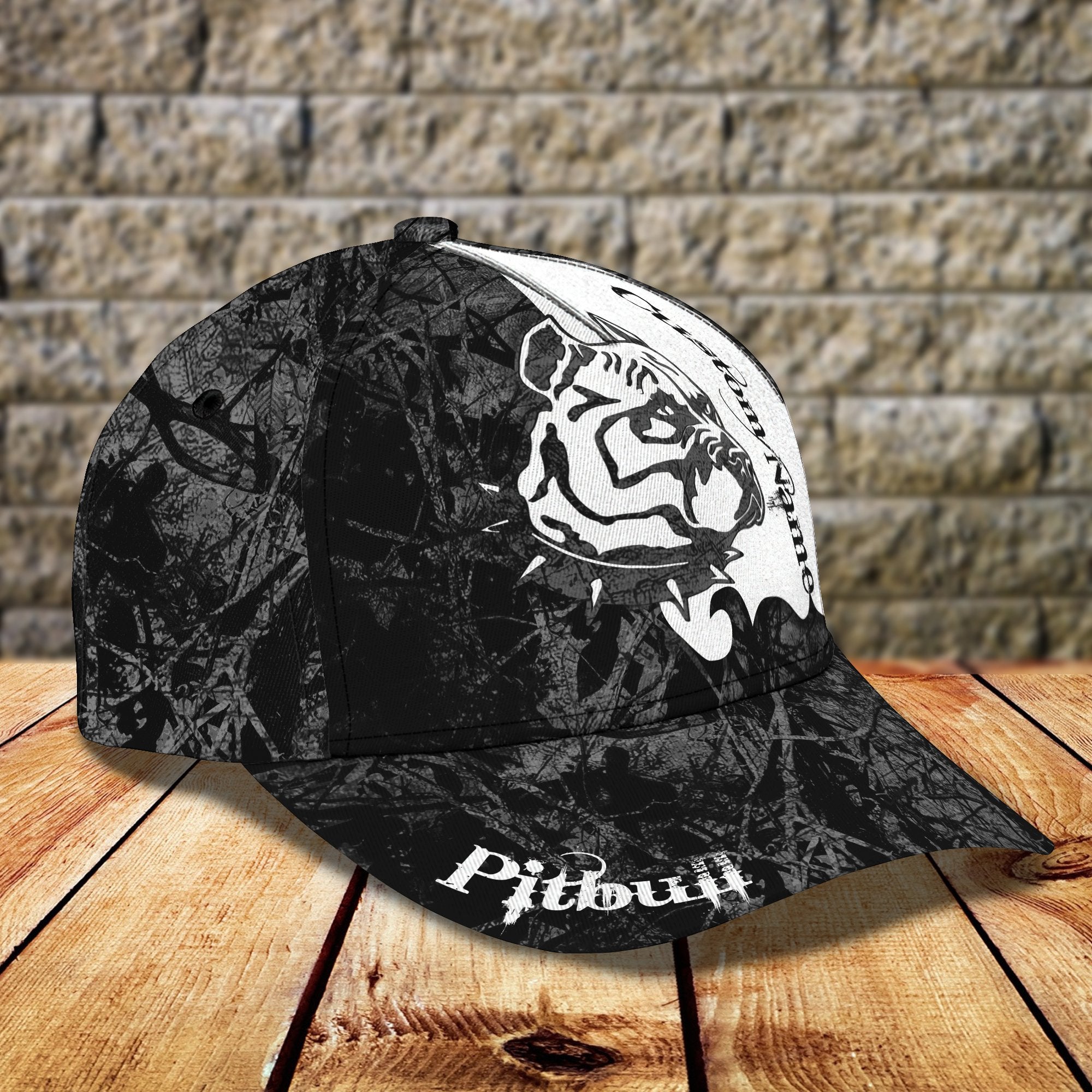 3D Classic Cap Love Pitbull Personalized Name Cap 45 Trucker Hats Custom Hats Gifts For Men & Women
