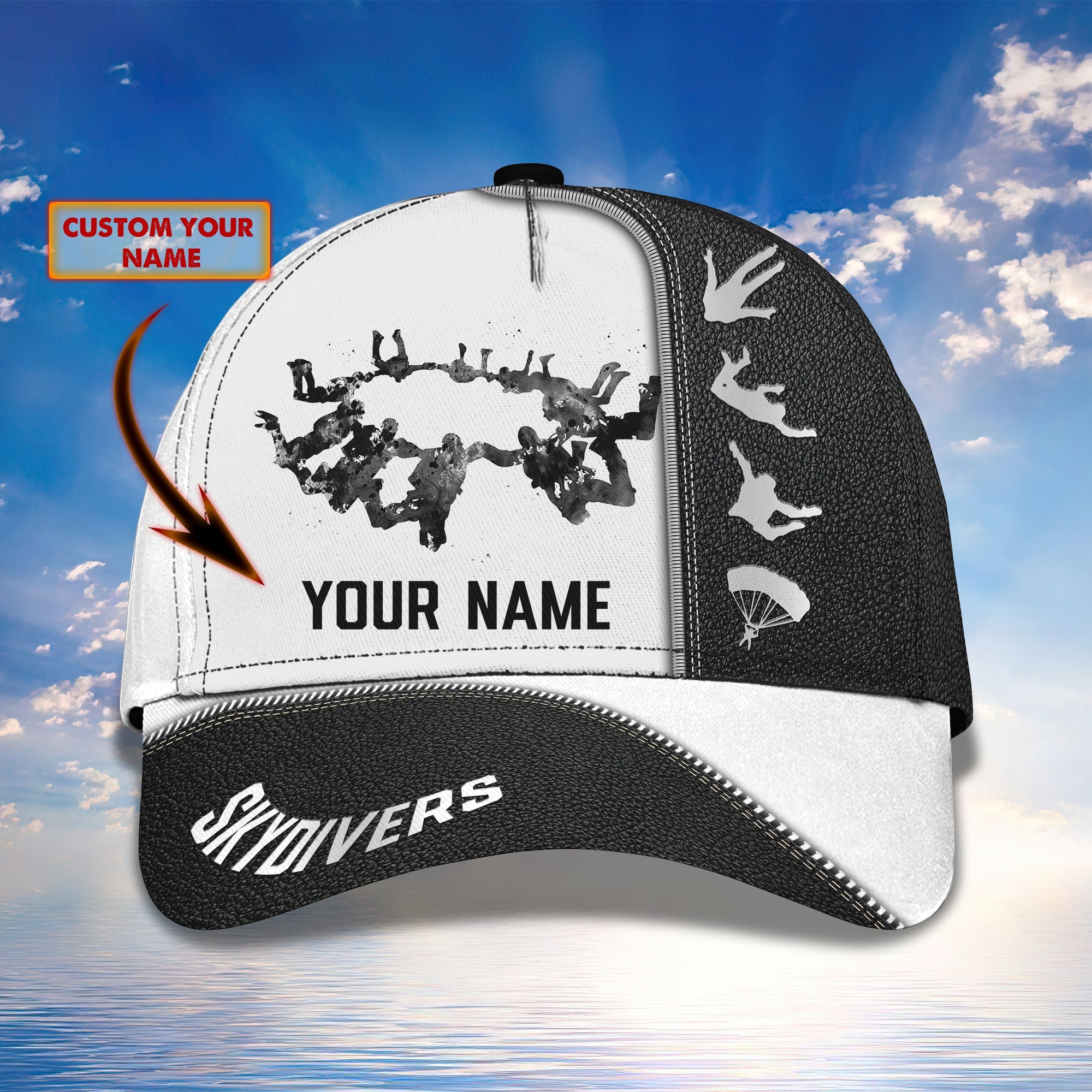 3D Classic Cap Love Skydivers Personalized Name Cap Trucker Hats Custom Hats Gifts For Men & Women