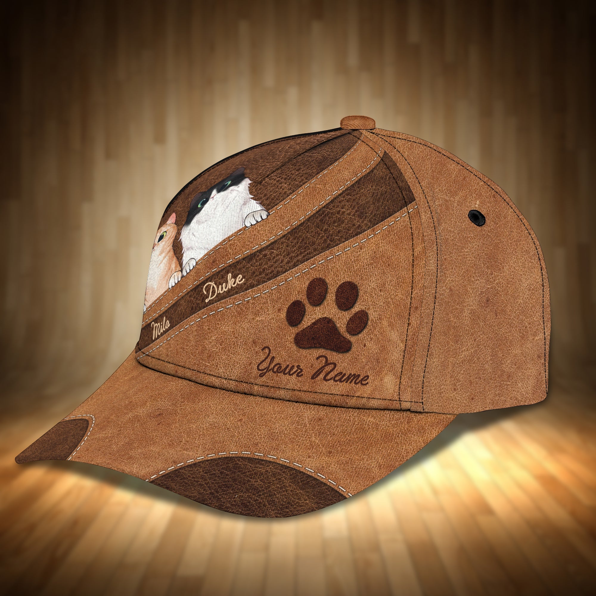 3D Classic Cap Lovely Cats Personalized Name Cap 71 Trucker Hats Custom Hats Gifts For Men & Women