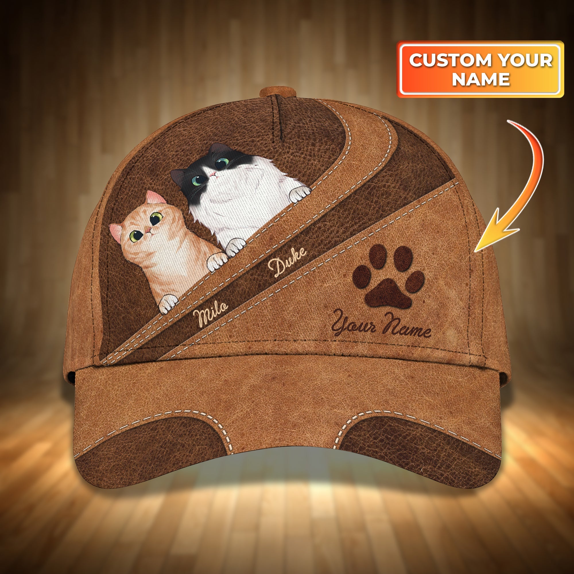 3D Classic Cap Lovely Cats Personalized Name Cap 71 Trucker Hats Custom Hats Gifts For Men & Women