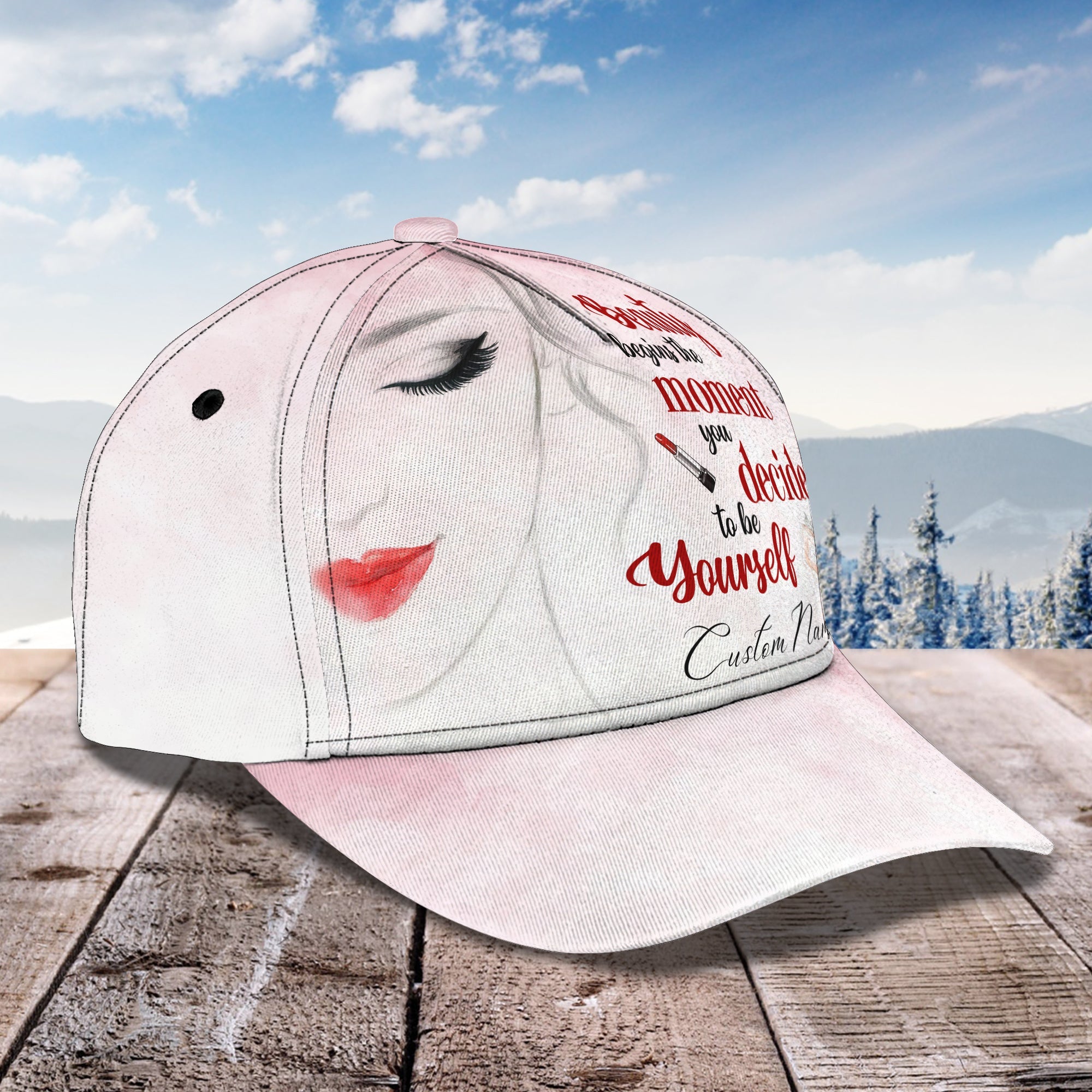 3D Classic Cap Makeup Beauty 2 Personalized Name Cap Trucker Hats Custom Hats Gifts For Men & Women