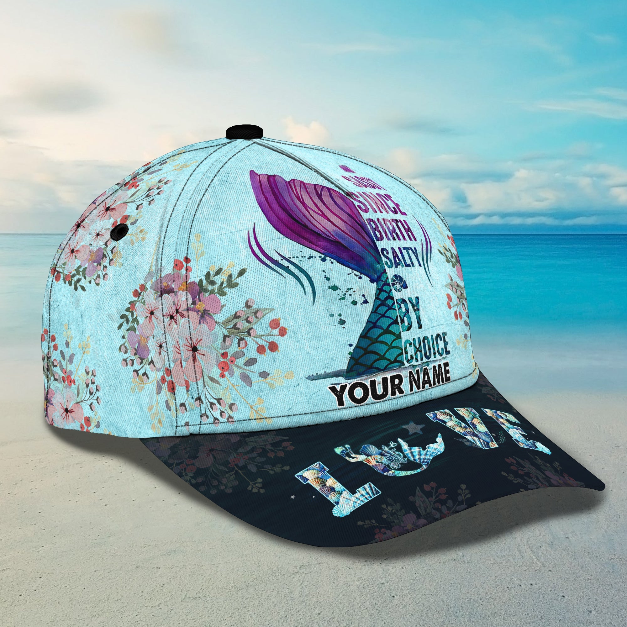 3D Classic Cap Mermaid Personalized Name Cap Trucker Hats Custom Hats Gifts For Men & Women