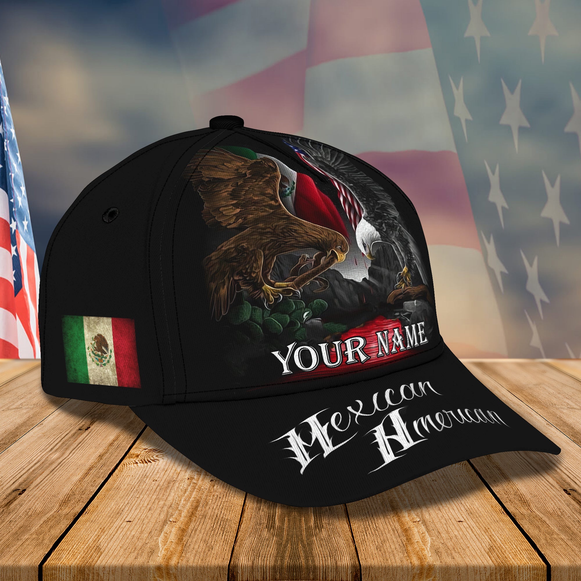3D Classic Cap Mexico2 Personalized Name Cap Trucker Hats Custom Hats Gifts For Men & Women