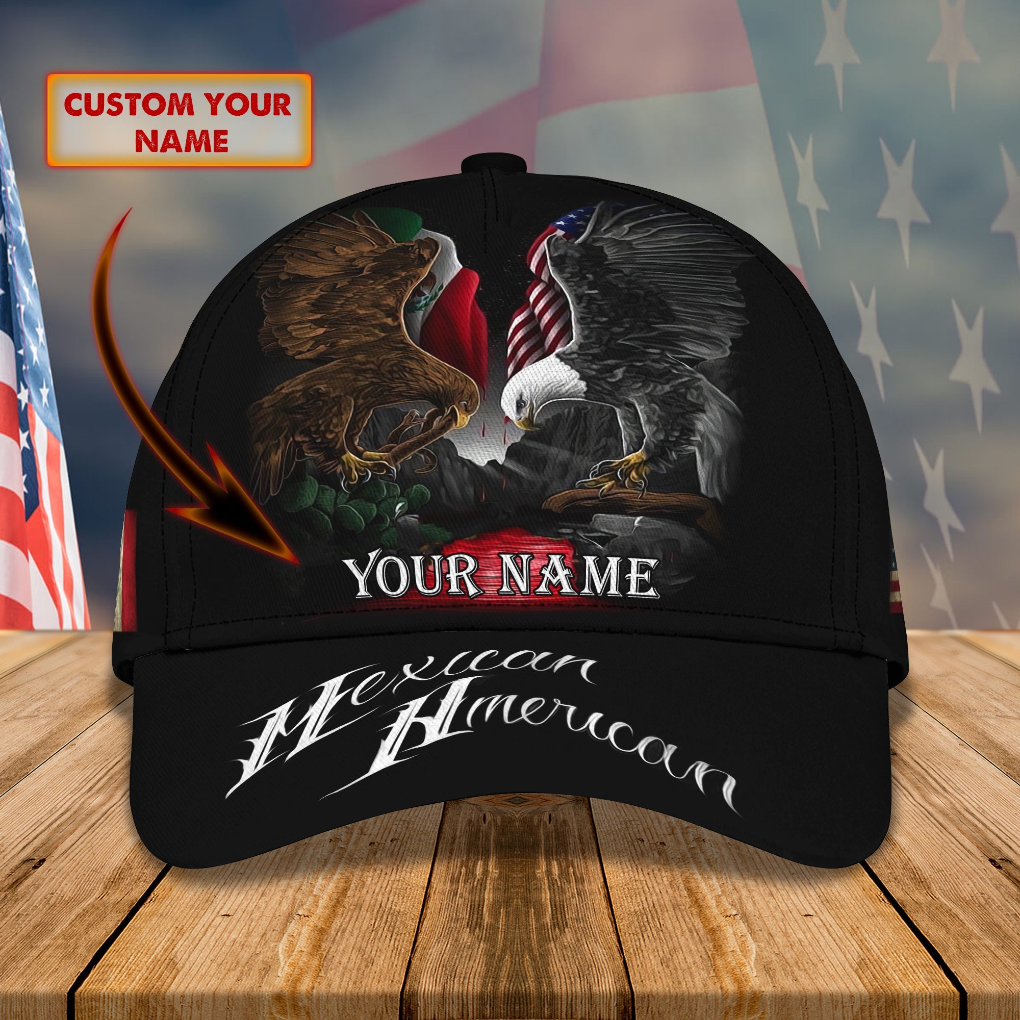 3D Classic Cap Mexico2 Personalized Name Cap Trucker Hats Custom Hats Gifts For Men & Women