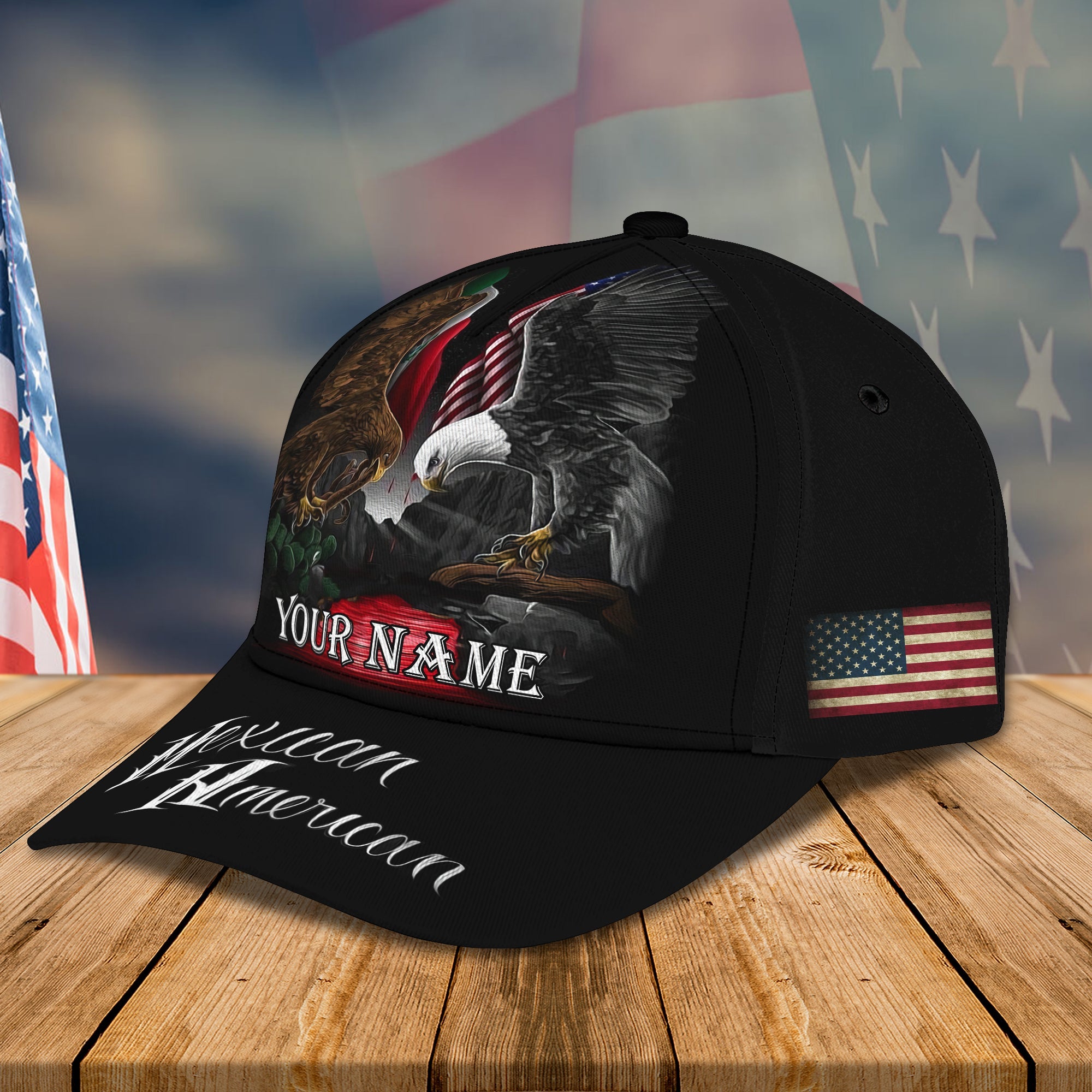 3D Classic Cap Mexico2 Personalized Name Cap Trucker Hats Custom Hats Gifts For Men & Women