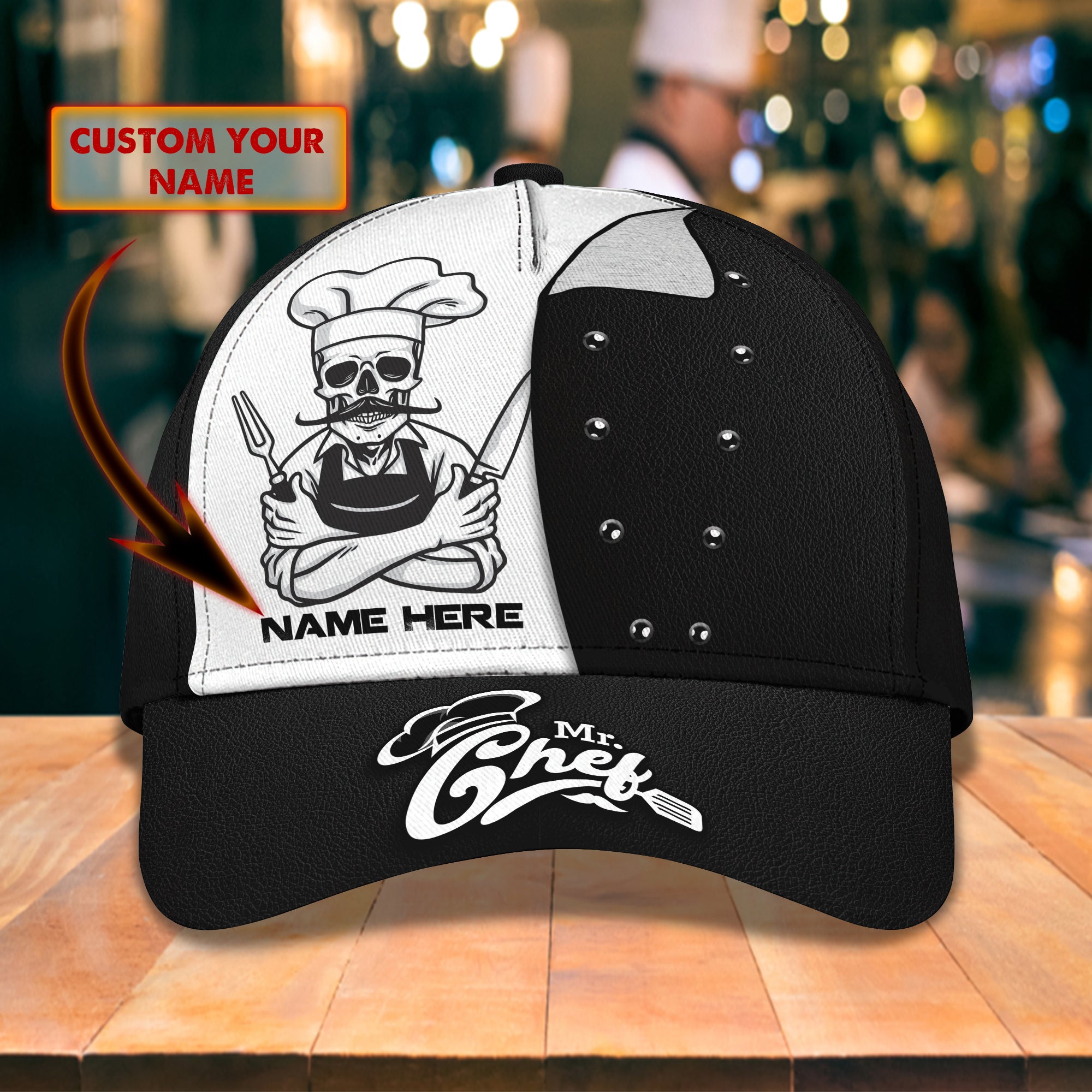 3D Classic Cap Mr Chef Personalized Name Cap Trucker Hats Custom Hats Gifts For Men & Women