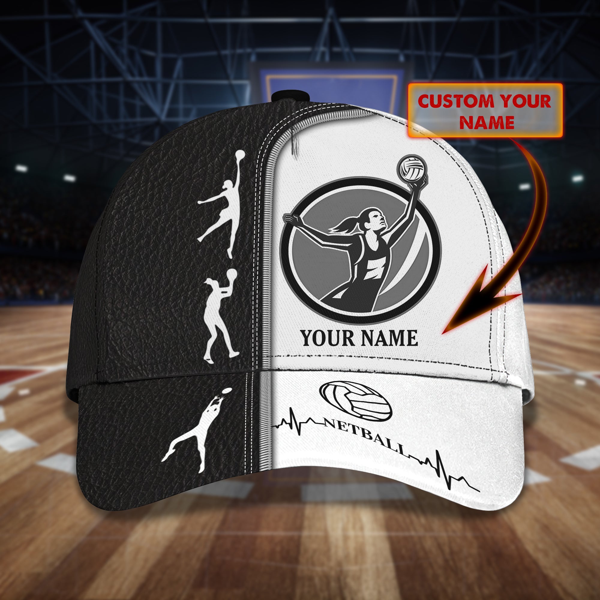 3D Classic Cap Netball1 Personalized Name Cap Trucker Hats Custom Hats Gifts For Men & Women