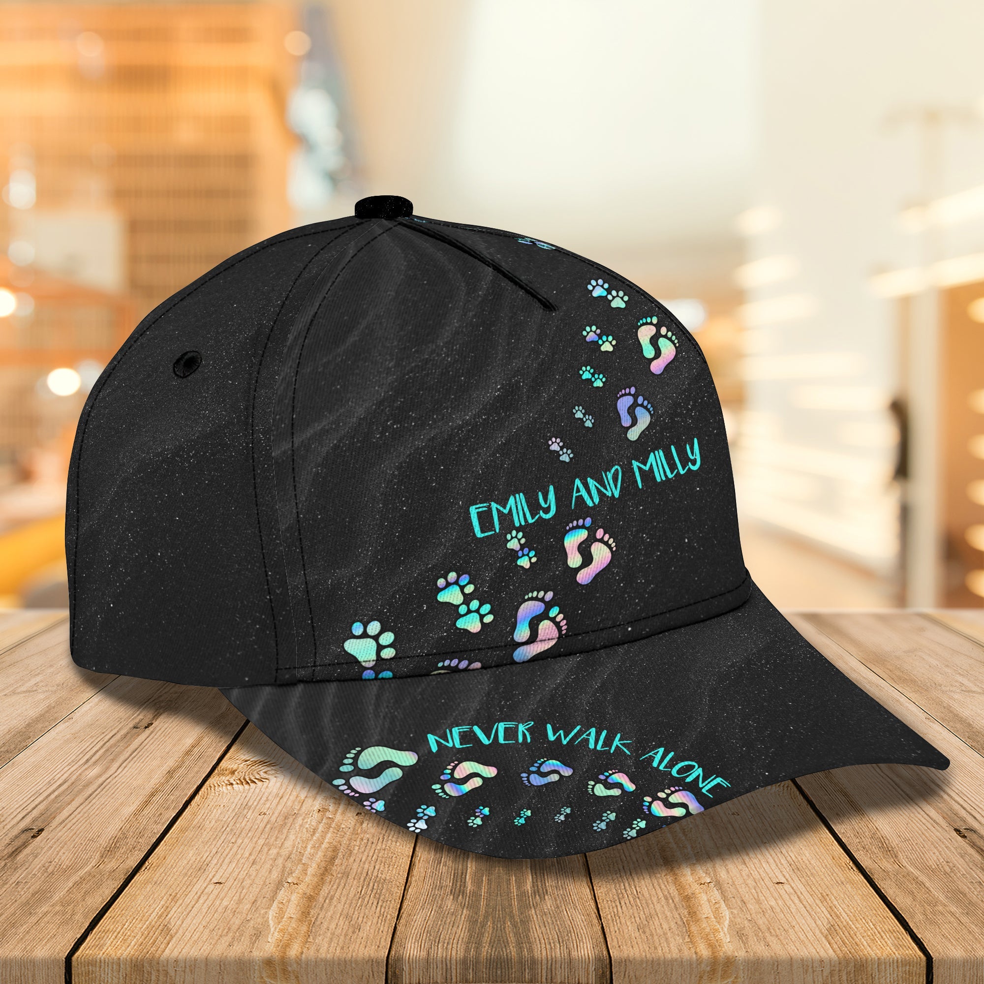 3D Classic Cap Never Walk Alone Personalized Name Cap Trucker Hats Custom Hats Gifts For Men & Women