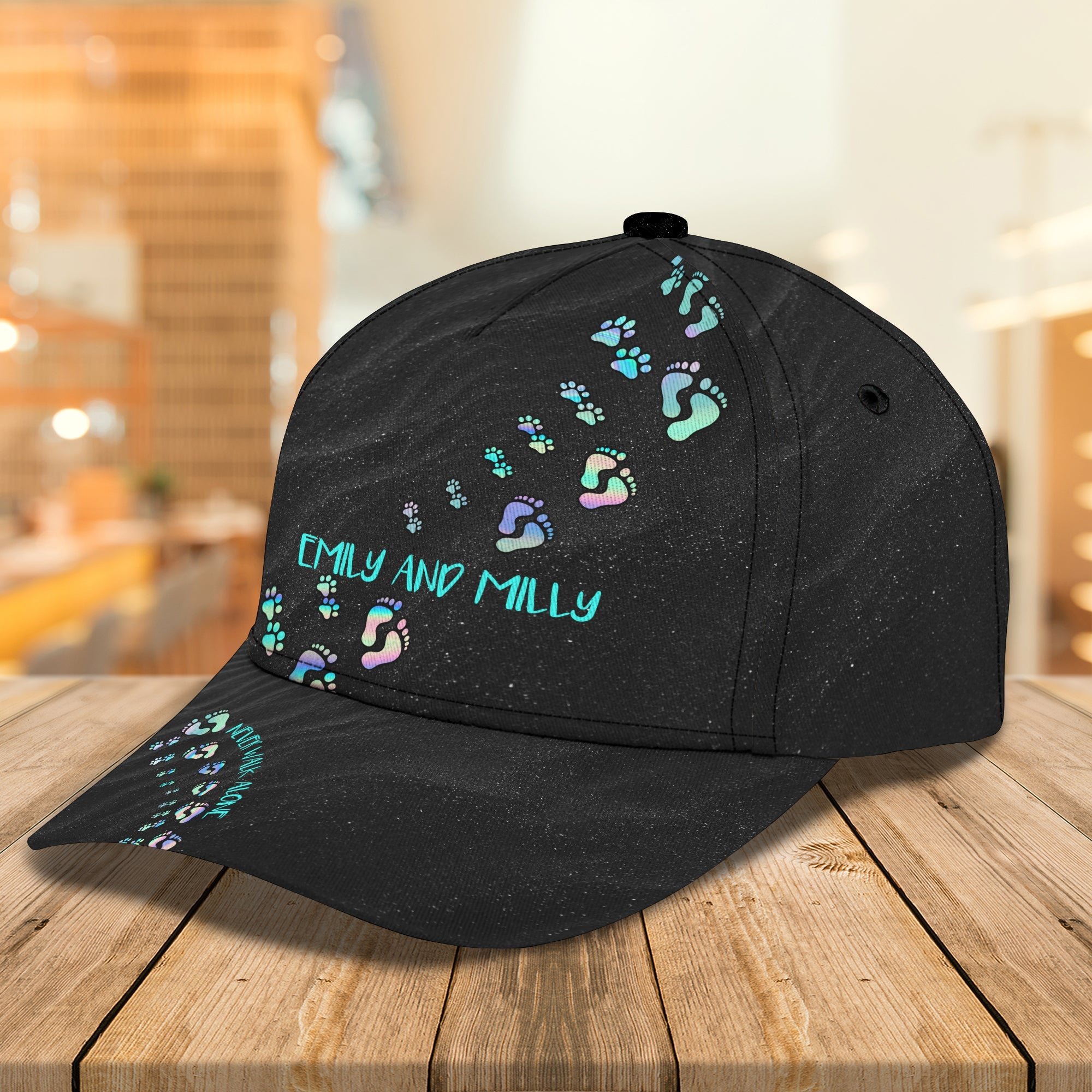 3D Classic Cap Never Walk Alone Personalized Name Cap Trucker Hats Custom Hats Gifts For Men & Women