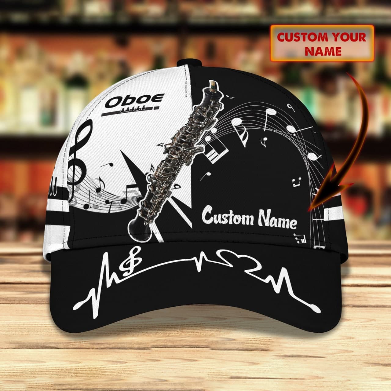 3D Classic Cap Oboe Personalized Name Cap Trucker Hats Custom Hats Gifts For Men & Women