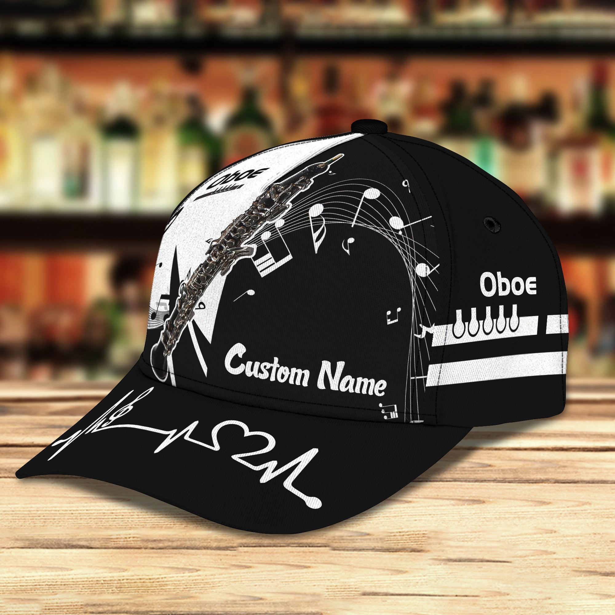 3D Classic Cap Oboe Personalized Name Cap Trucker Hats Custom Hats Gifts For Men & Women