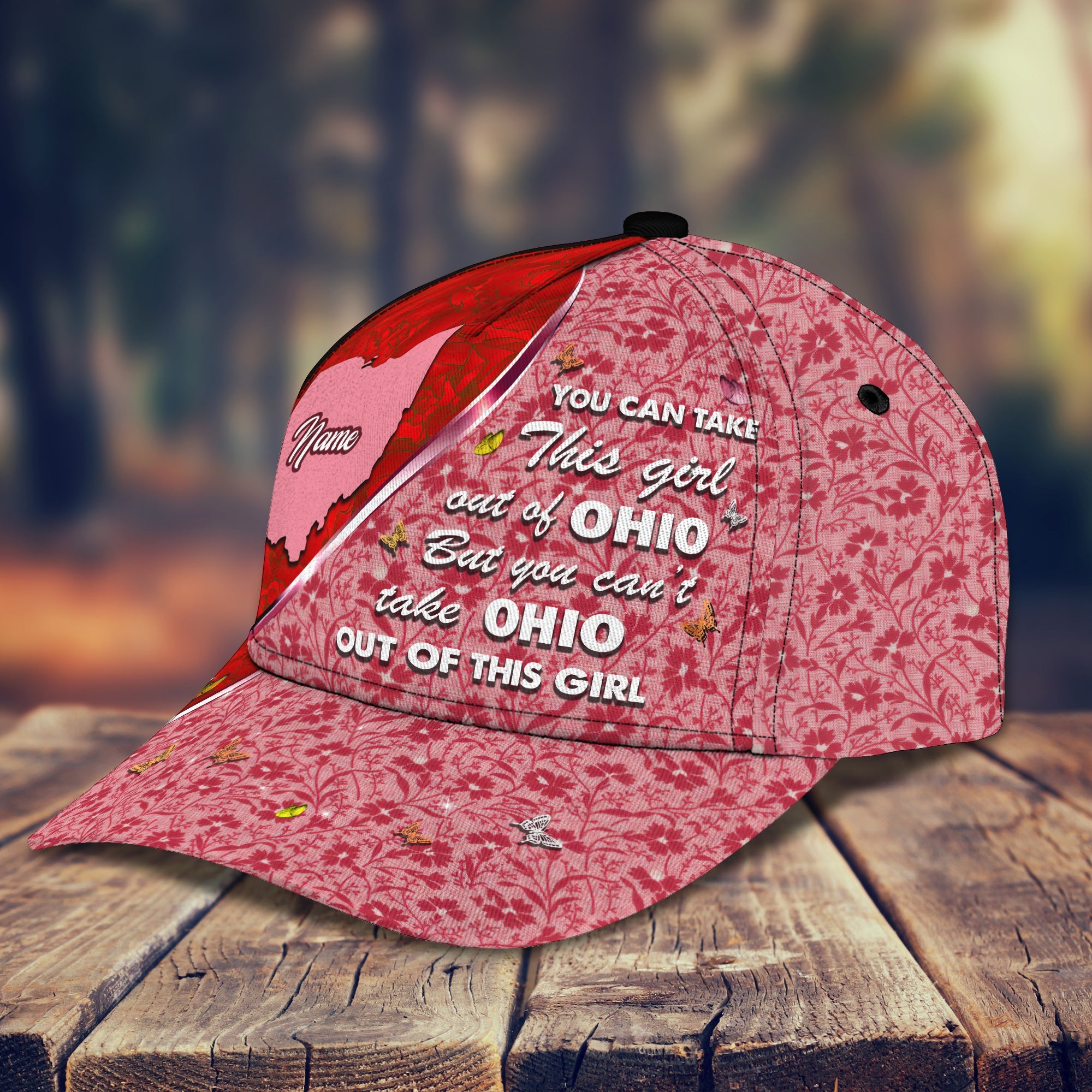 3D Classic Cap Ohio Girl Personalized Name Cap Trucker Hats Custom Hats Gifts For Men & Women