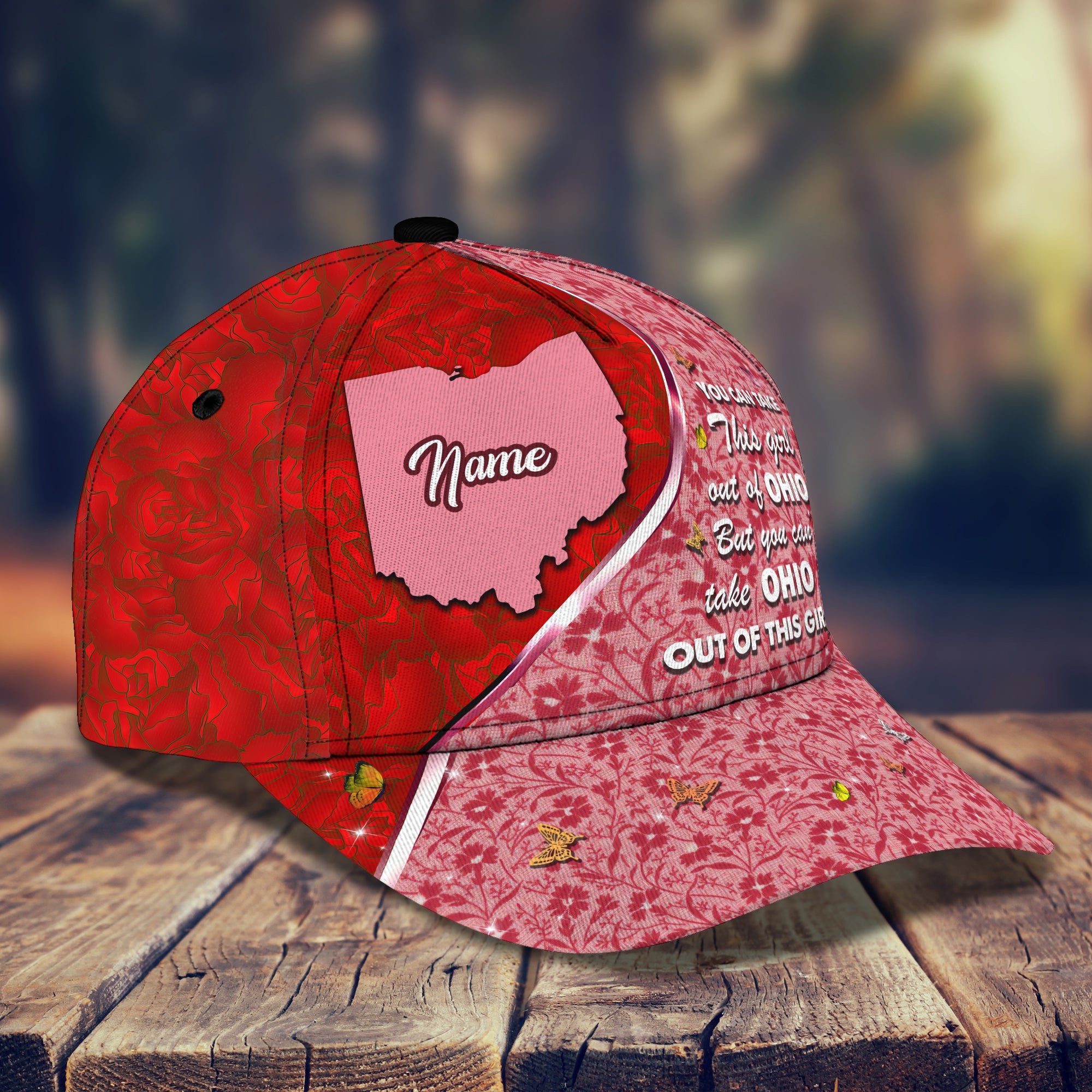 3D Classic Cap Ohio Girl Personalized Name Cap Trucker Hats Custom Hats Gifts For Men & Women