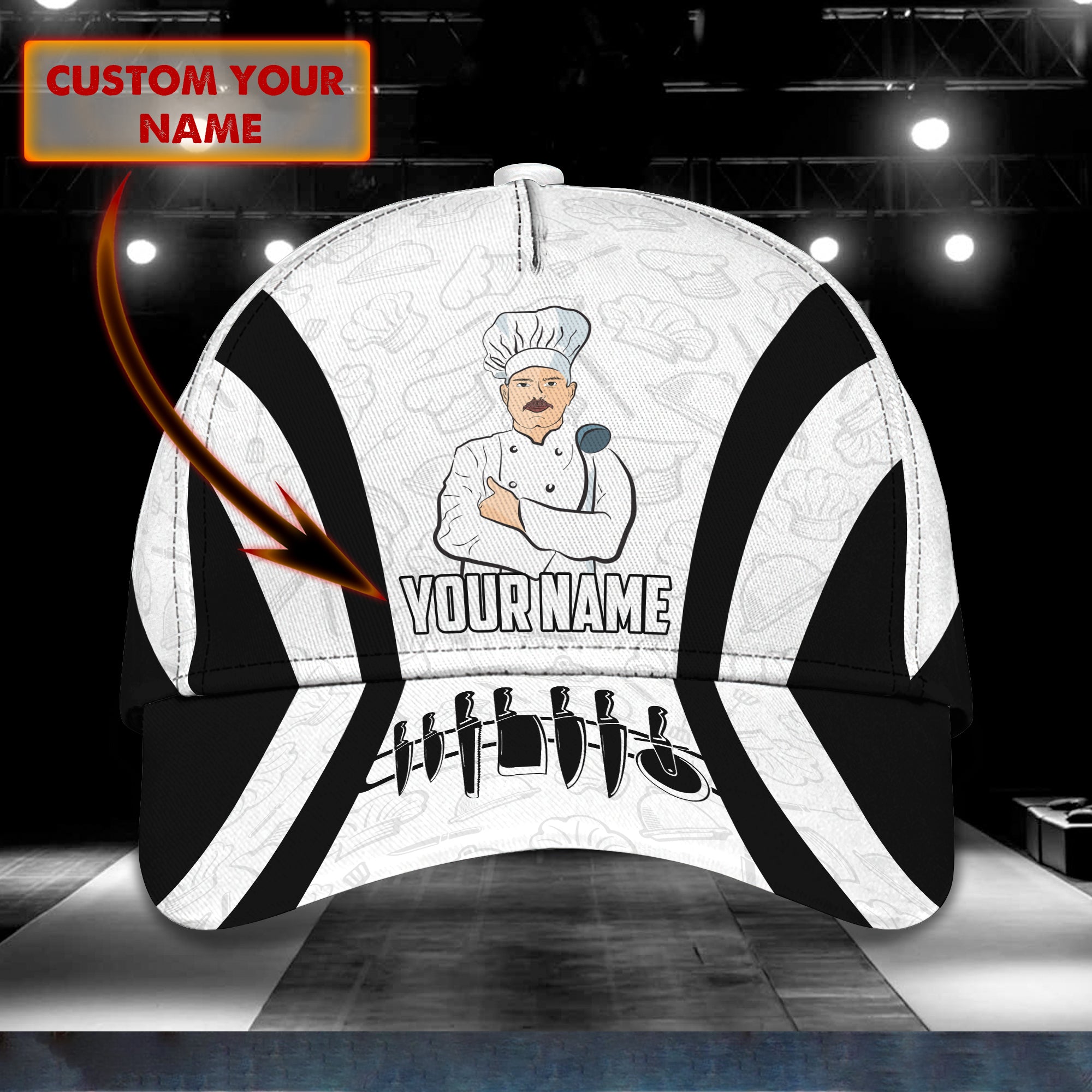 3D Classic Cap Personalized Name Cap Chef 007 Trucker Hats Custom Hats Gifts For Men & Women