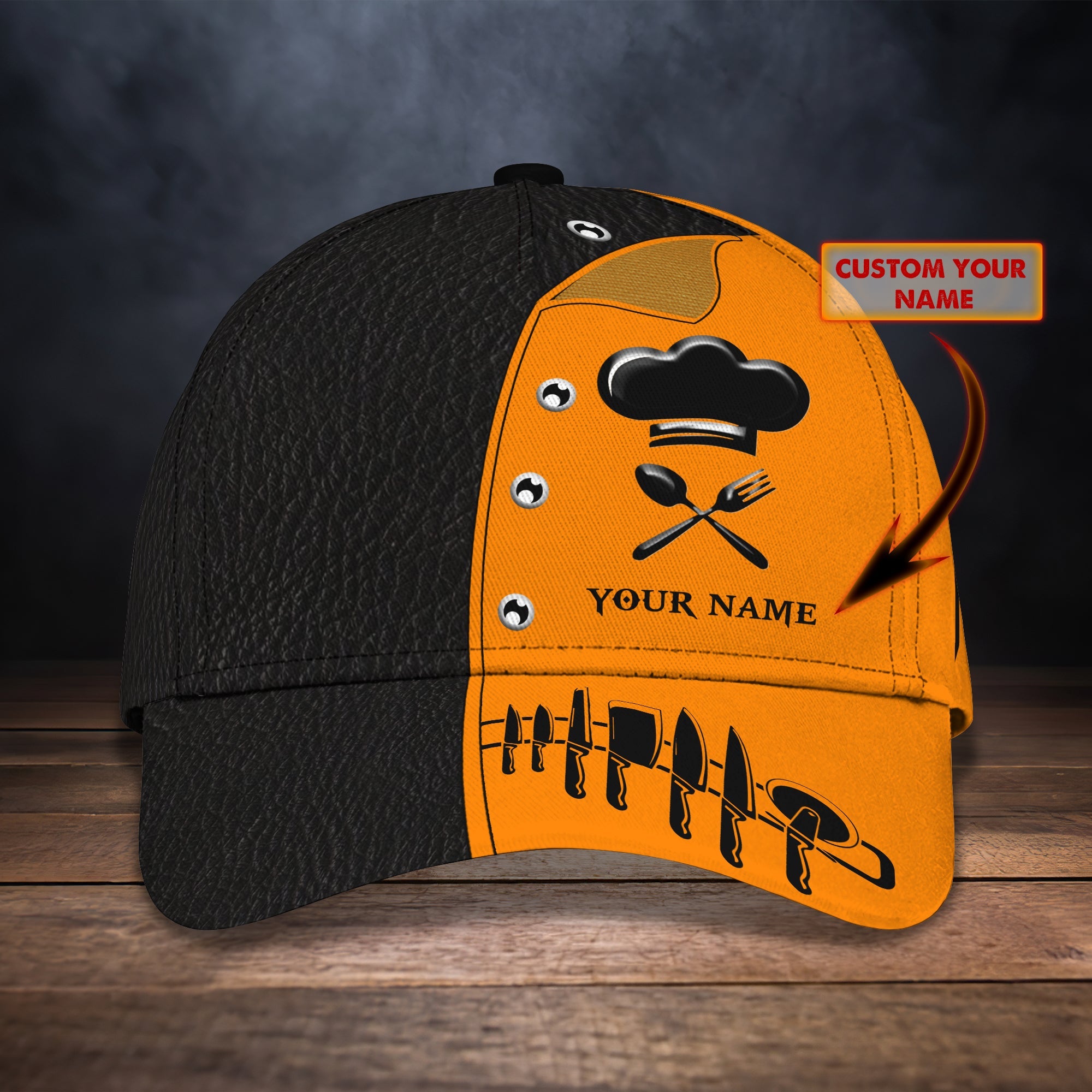3D Classic Cap Personalized Name Cap Chef 04 Trucker Hats Custom Hats Gifts For Men & Women
