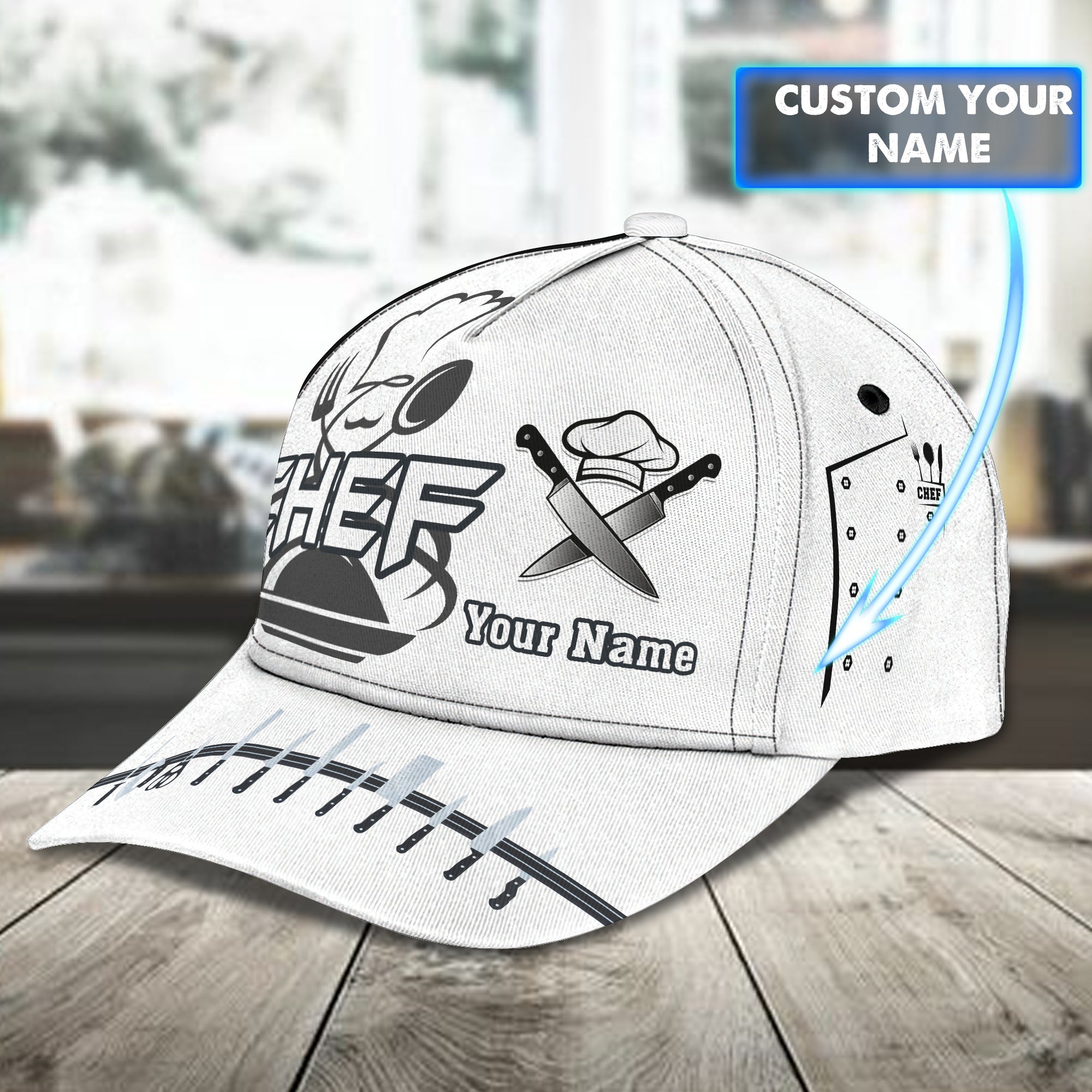 3D Classic Cap Personalized Name Cap Chef 14 Trucker Hats Custom Hats Gifts For Men & Women