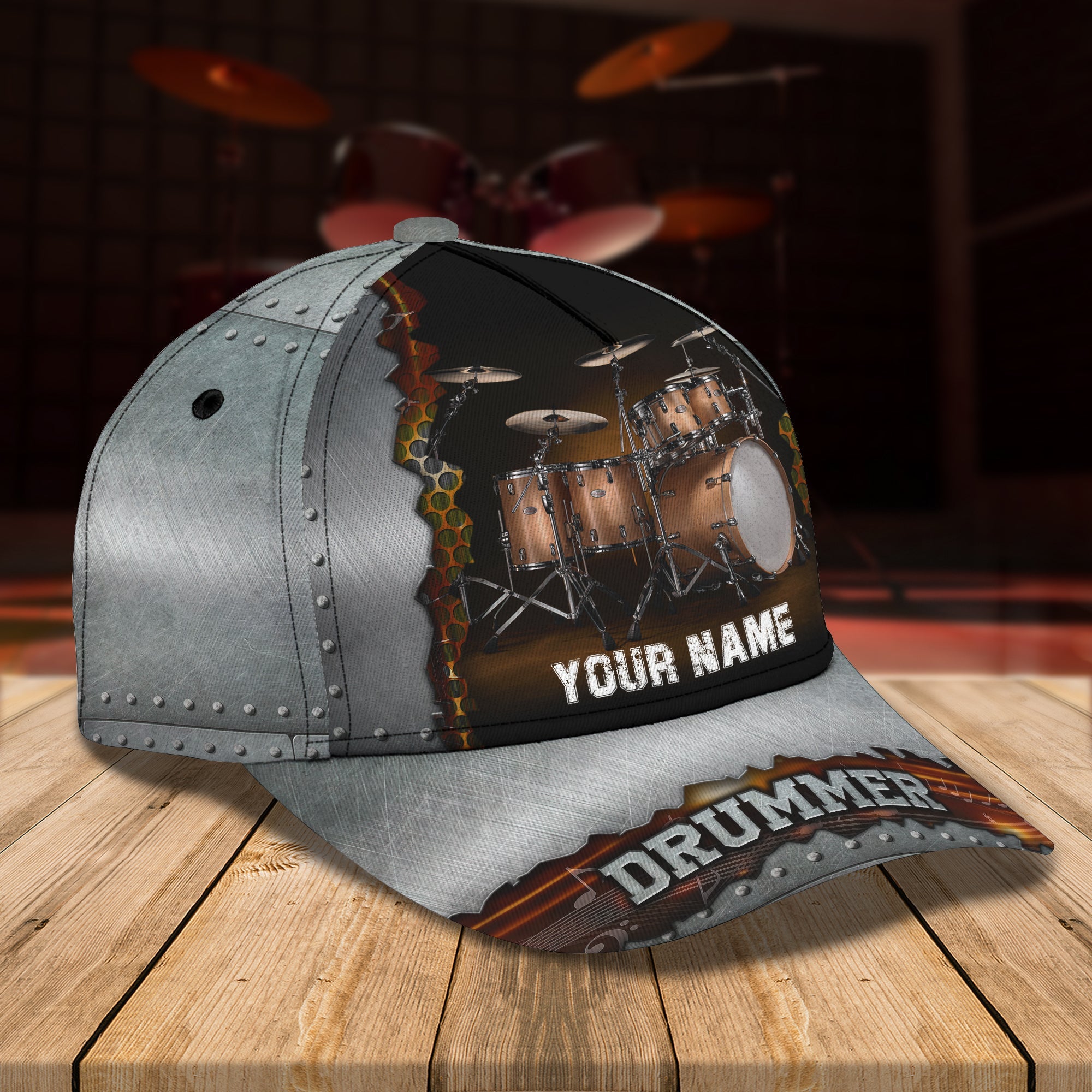 3D Classic Cap Personalized Name Cap Drum 01 Trucker Hats Custom Hats Gifts For Men & Women