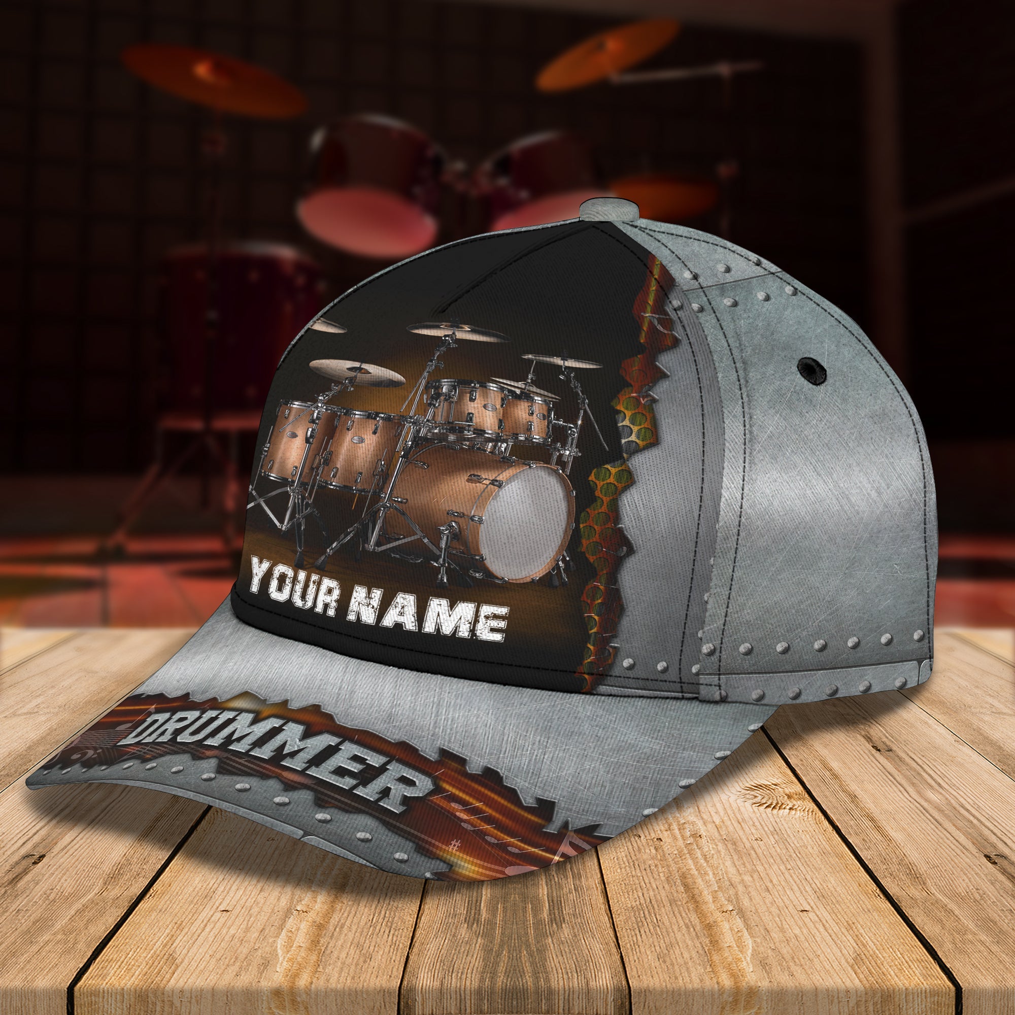 3D Classic Cap Personalized Name Cap Drum 01 Trucker Hats Custom Hats Gifts For Men & Women