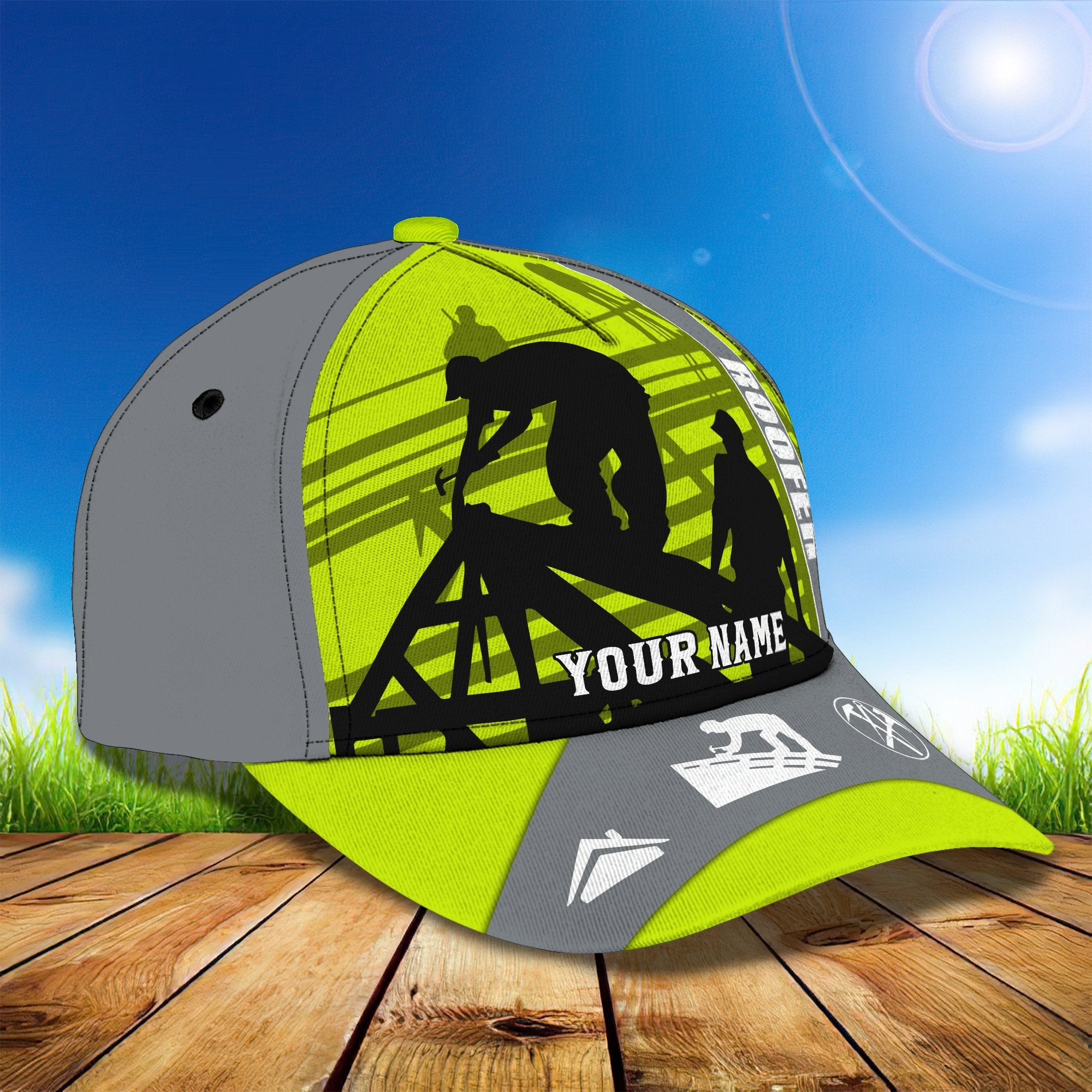 3D Classic Cap Personalized Name Cap Roofer 01 Trucker Hats Custom Hats Gifts For Men & Women