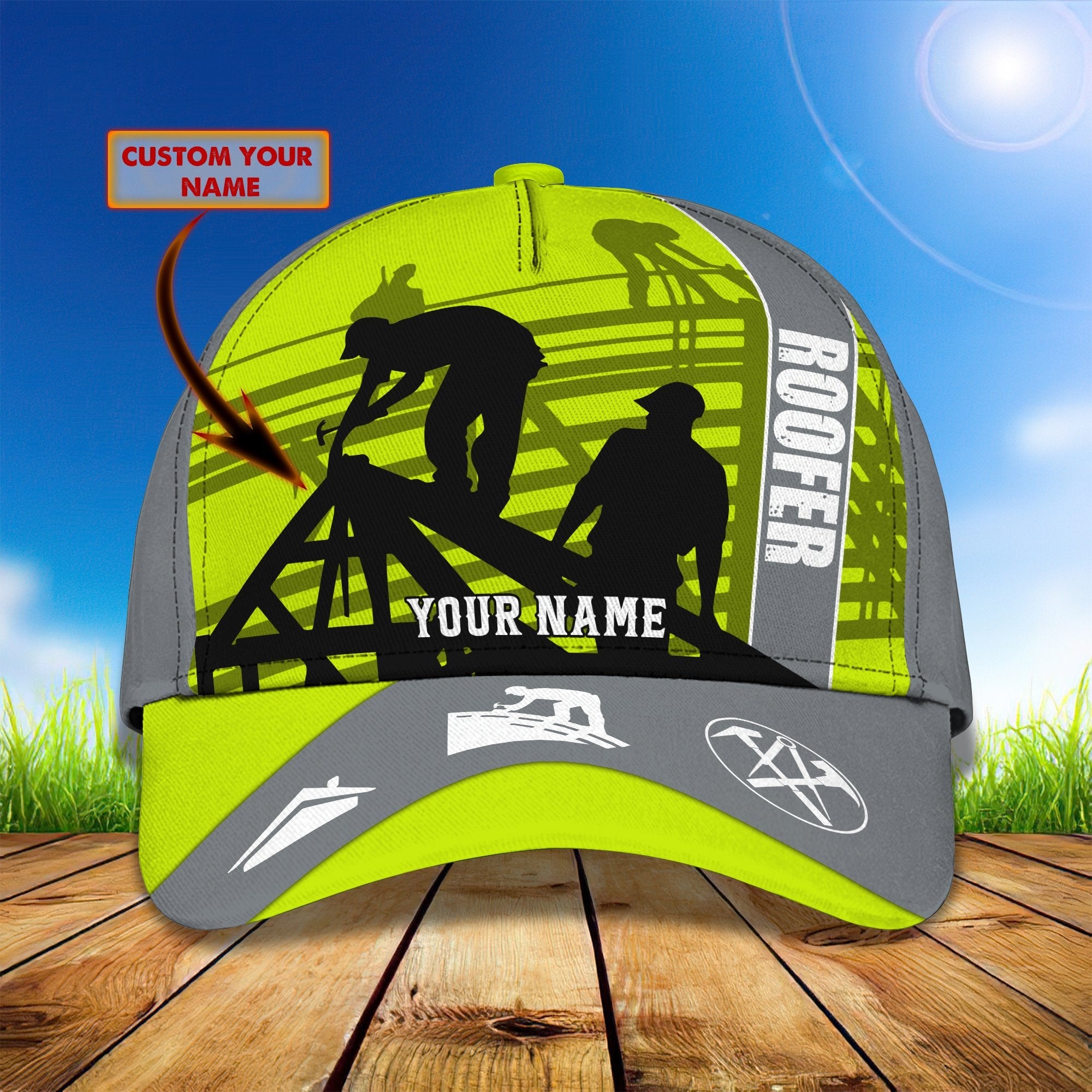3D Classic Cap Personalized Name Cap Roofer 01 Trucker Hats Custom Hats Gifts For Men & Women