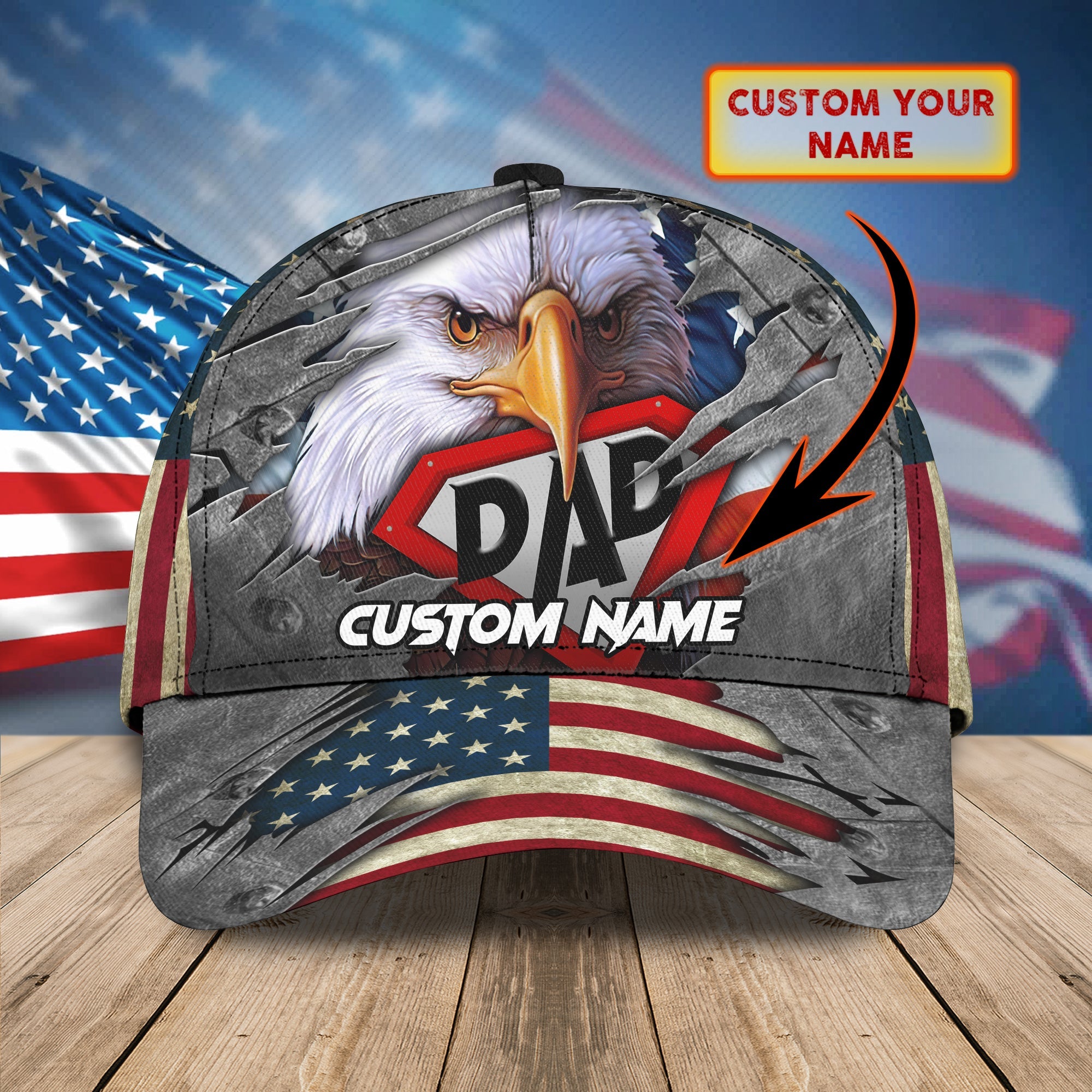 3D Classic Cap Personalized Name Cap Super Dad Trucker Hats Custom Hats Gifts For Men & Women