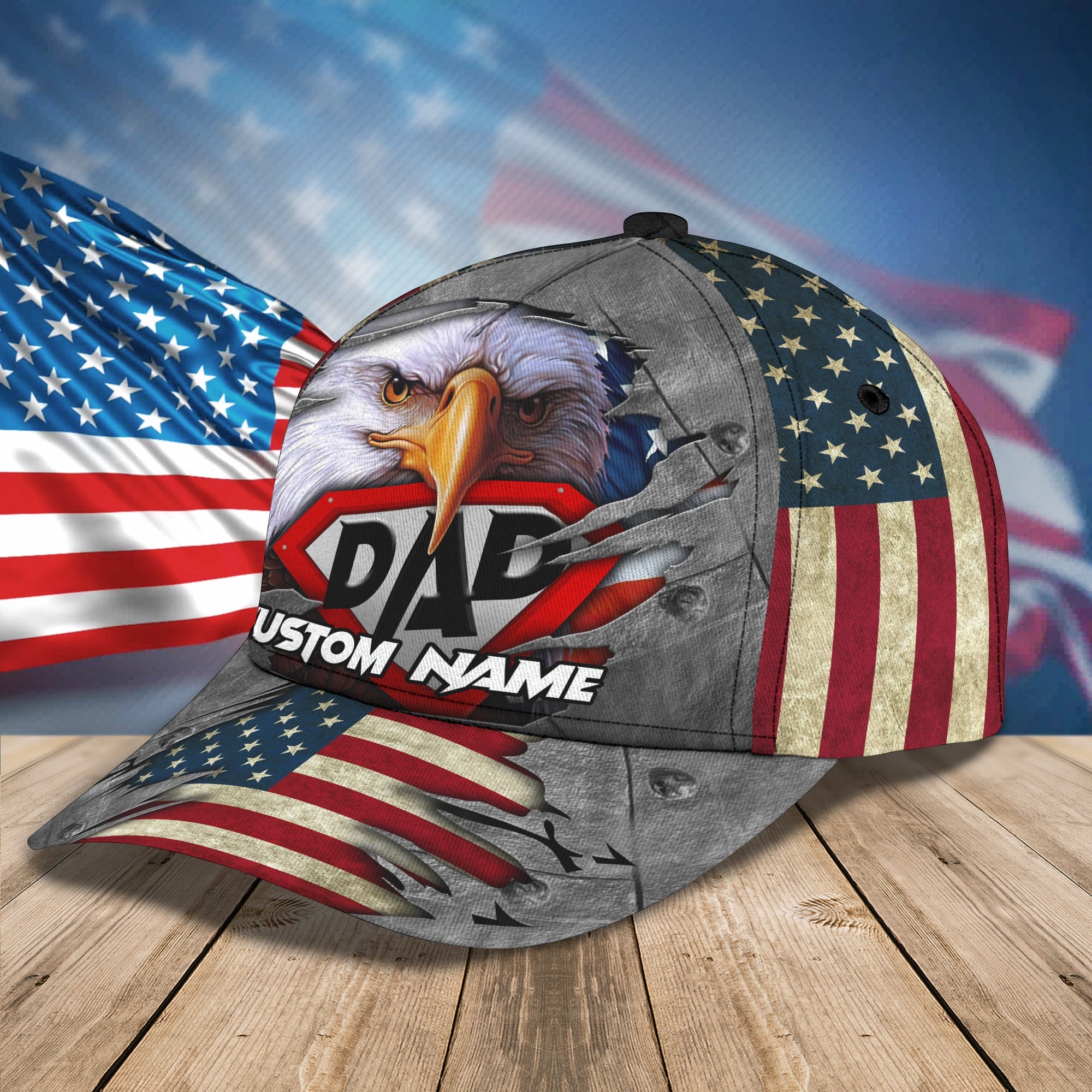 3D Classic Cap Personalized Name Cap Super Dad Trucker Hats Custom Hats Gifts For Men & Women