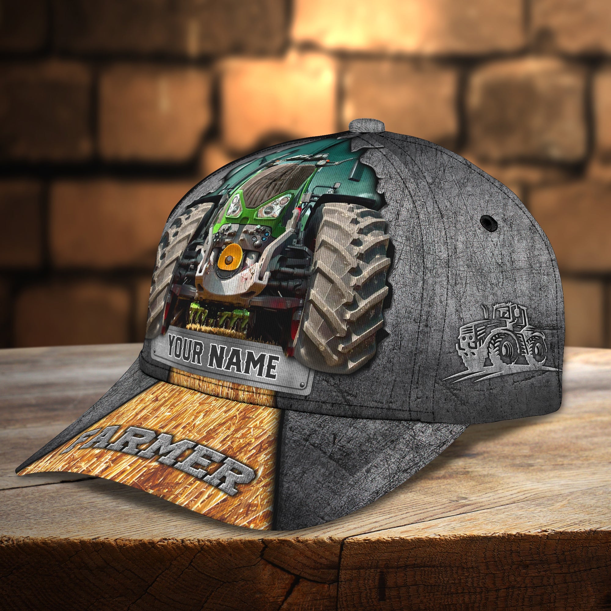 3D Classic Cap Personalized Name Cap Tractor01 Trucker Hats Custom Hats Gifts For Men & Women