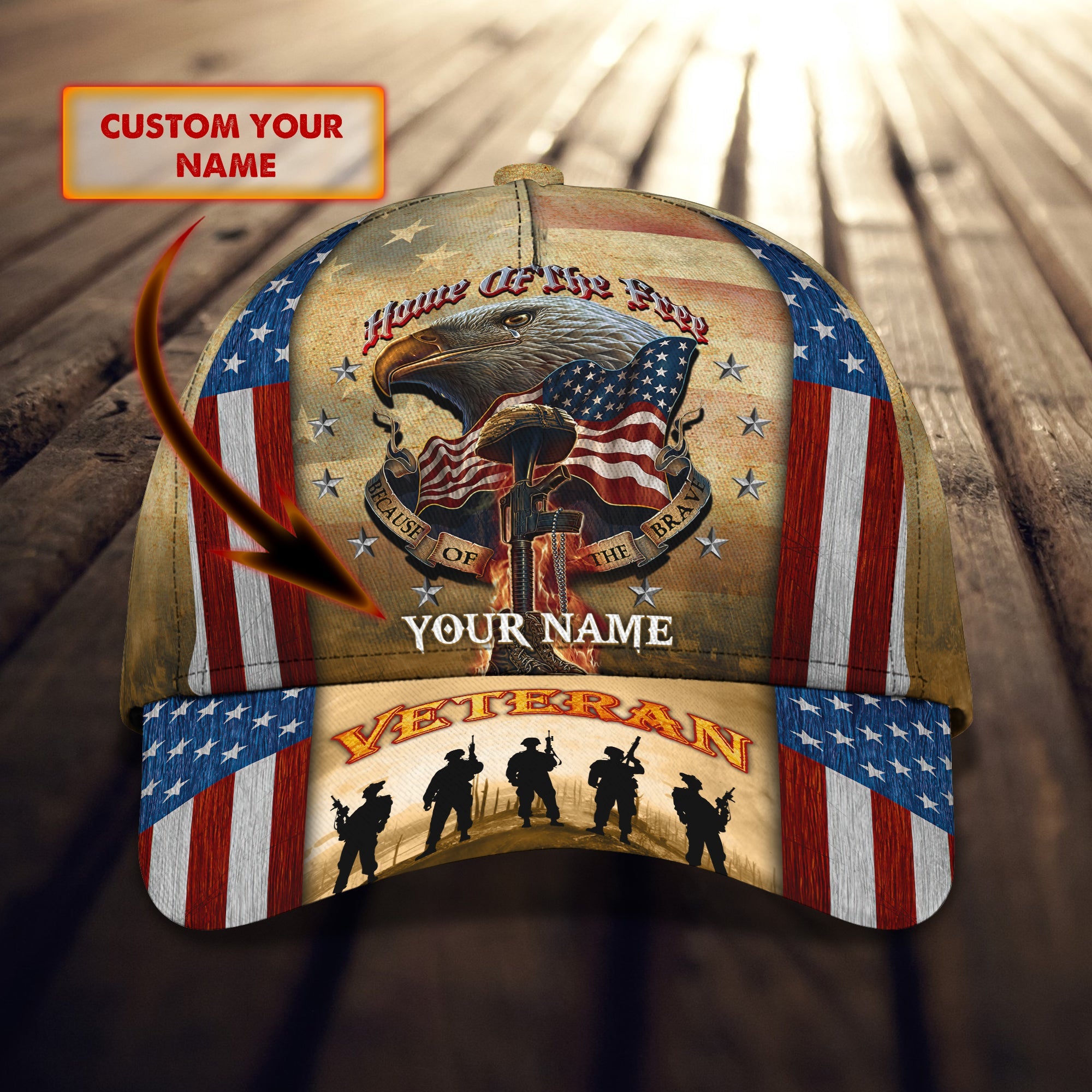 3D Classic Cap Personalized Name Cap Veteran01 Trucker Hats Custom Hats Gifts For Men & Women