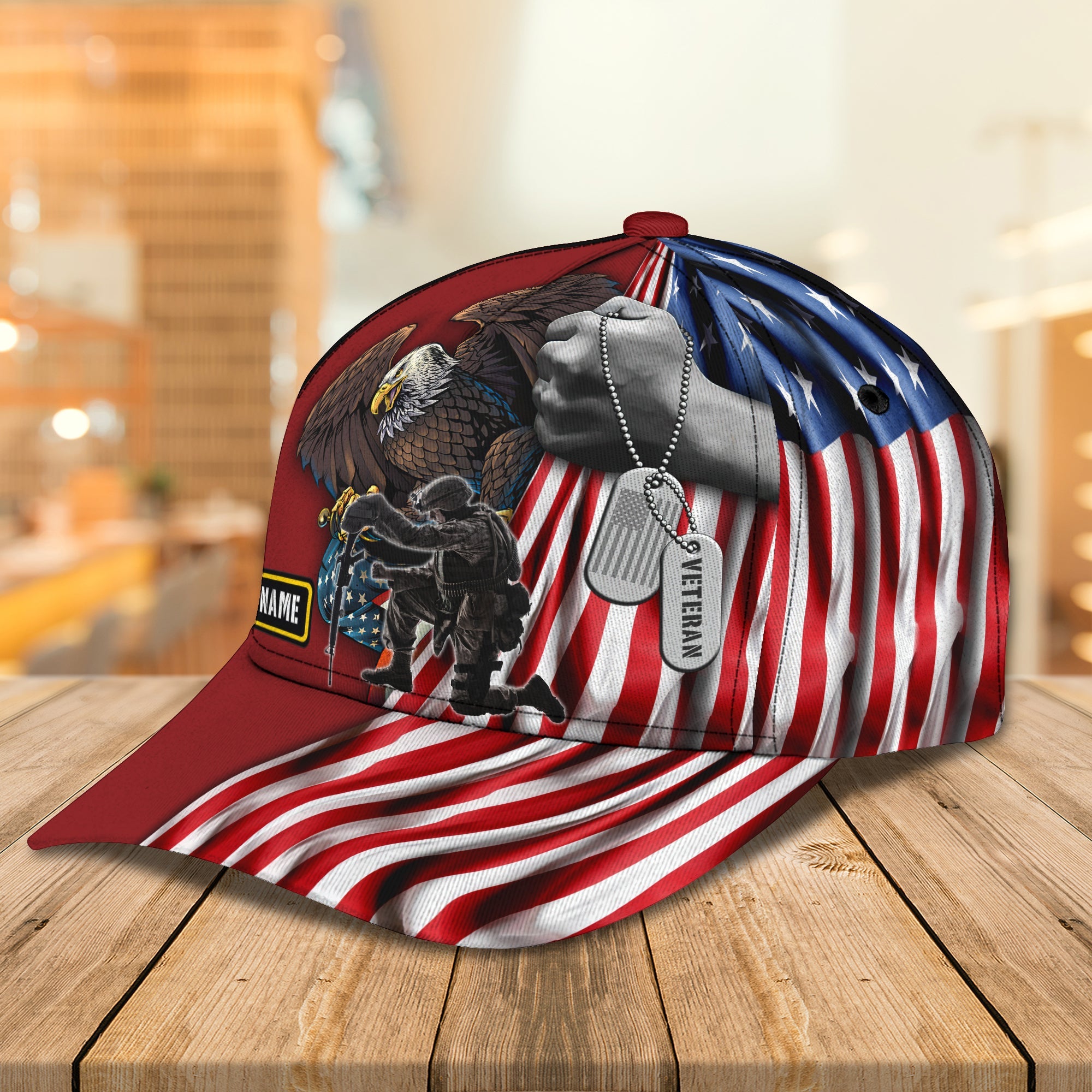 3D Classic Cap Personalized Name Cap Veteran01 Trucker Hats Custom Hats Gifts For Men & Women