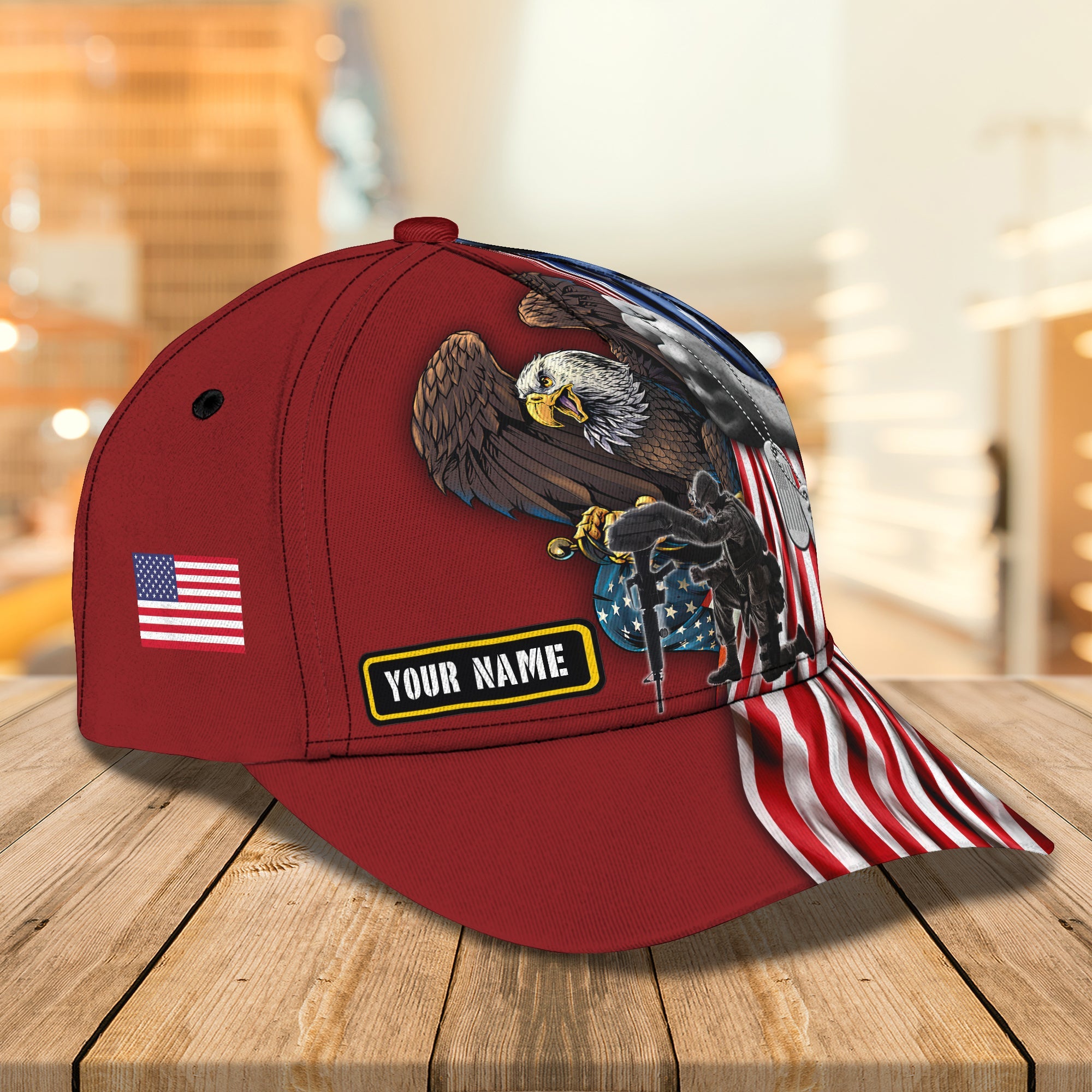 3D Classic Cap Personalized Name Cap Veteran01 Trucker Hats Custom Hats Gifts For Men & Women