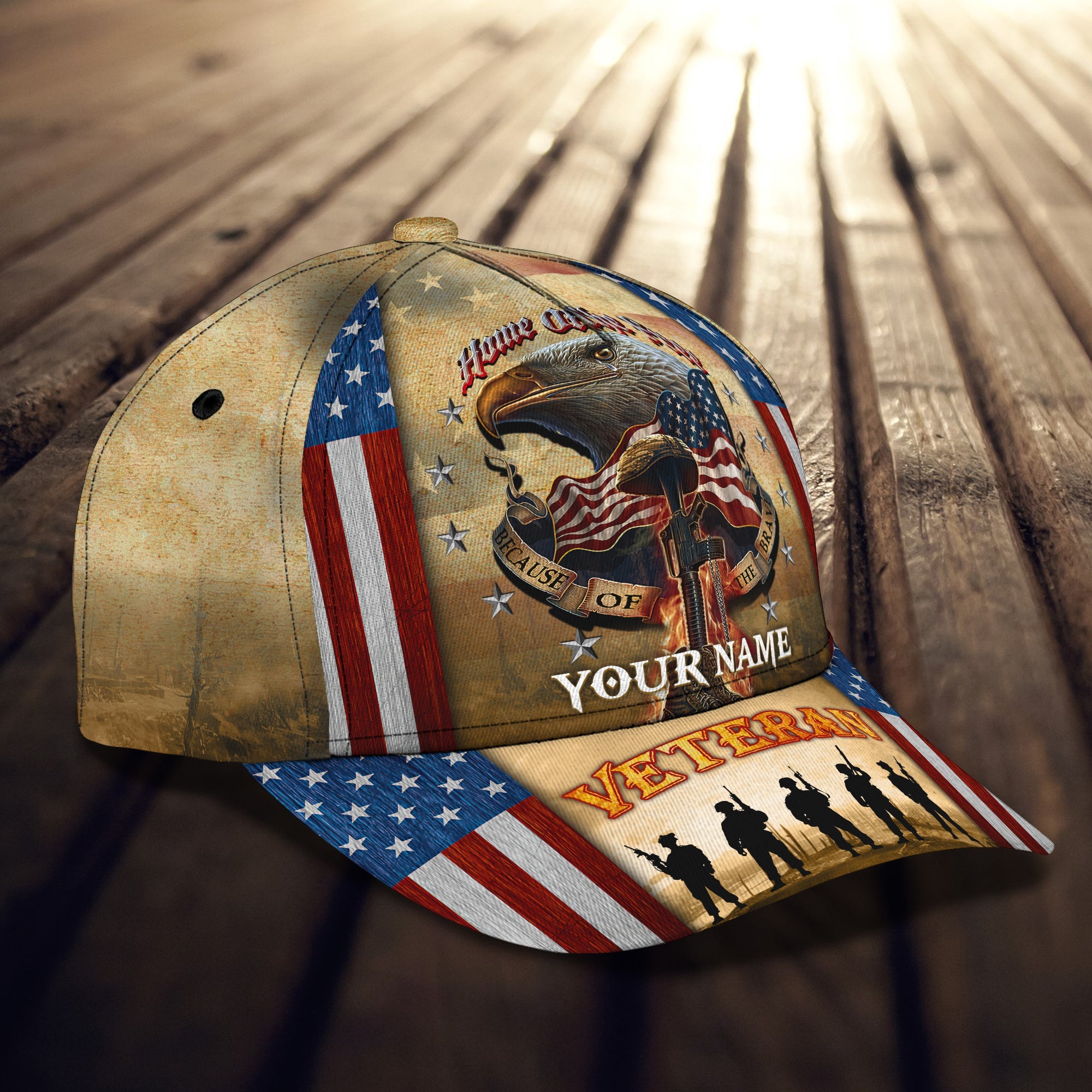 3D Classic Cap Personalized Name Cap Veteran01 Trucker Hats Custom Hats Gifts For Men & Women