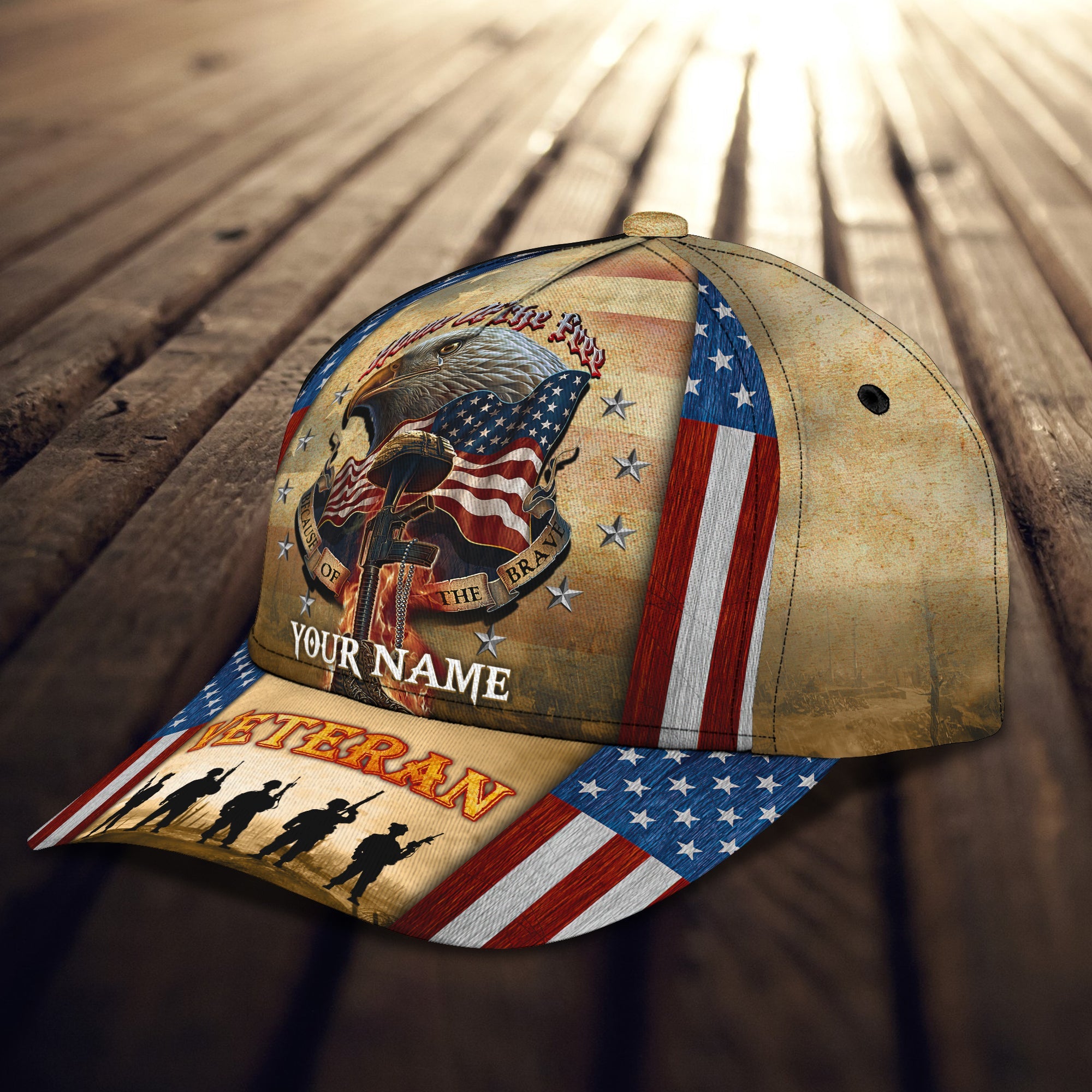 3D Classic Cap Personalized Name Cap Veteran01 Trucker Hats Custom Hats Gifts For Men & Women
