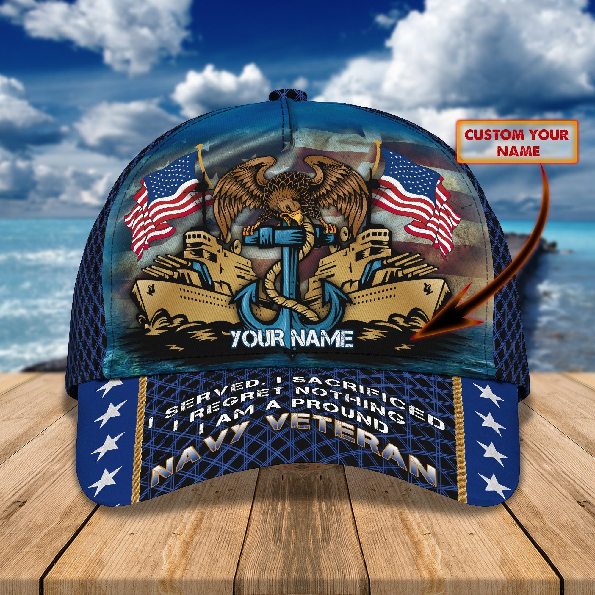 3D Classic Cap Personalized Name Cap3979 Veteran Trucker Hats Custom Hats Gifts For Men & Women