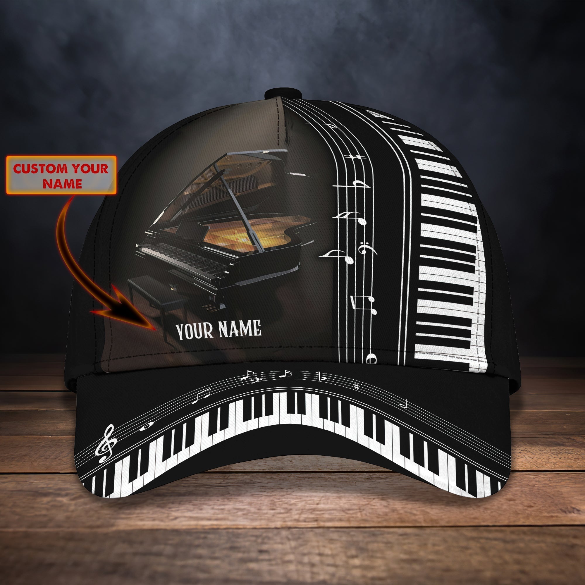 3D Classic Cap Piano Cap 04 Trucker Hats Custom Hats Gifts For Men & Women