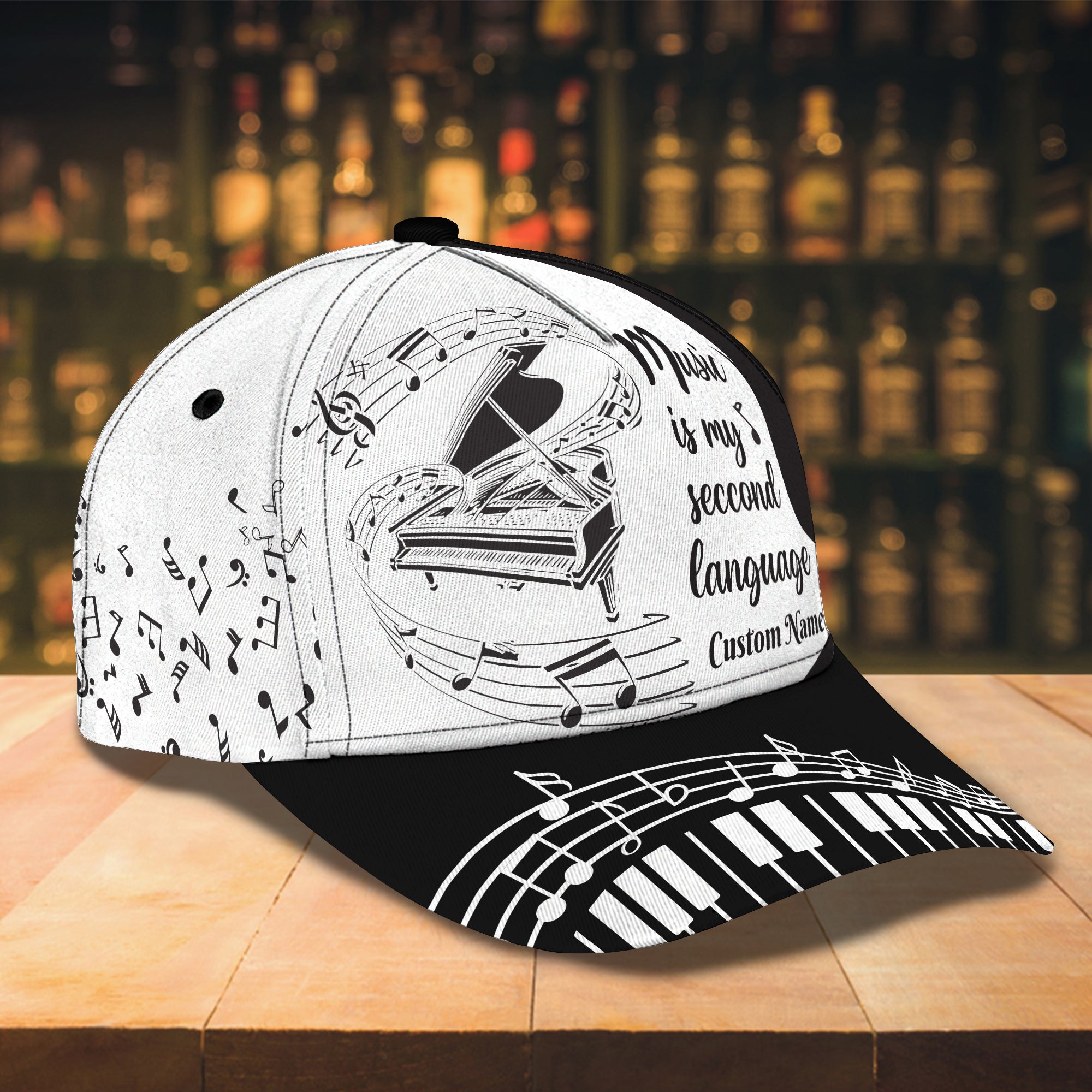 3D Classic Cap Piano Personalized Name Cap 2 Trucker Hats Custom Hats Gifts For Men & Women