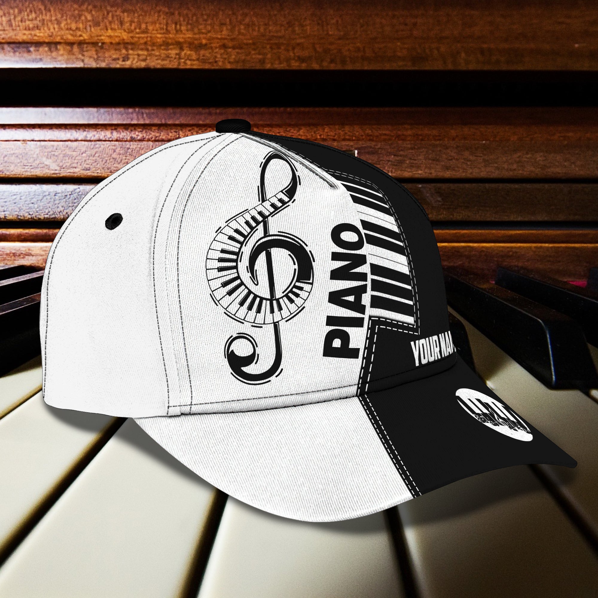 3D Classic Cap Piano Personalized Name Cap 42 Trucker Hats Custom Hats Gifts For Men & Women