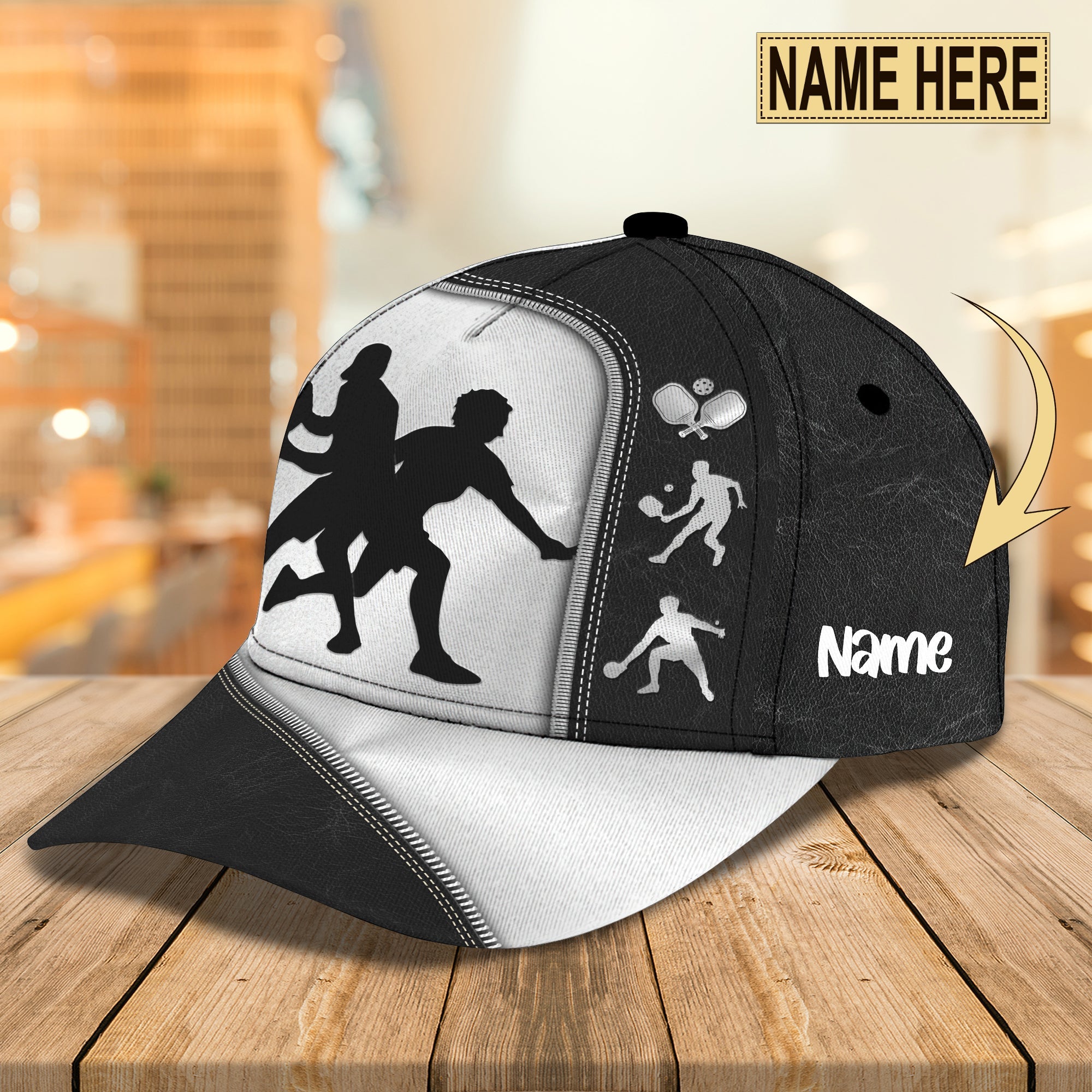 3D Classic Cap Pickleball Personalized Name Cap Trucker Hats Custom Hats Gifts For Men & Women