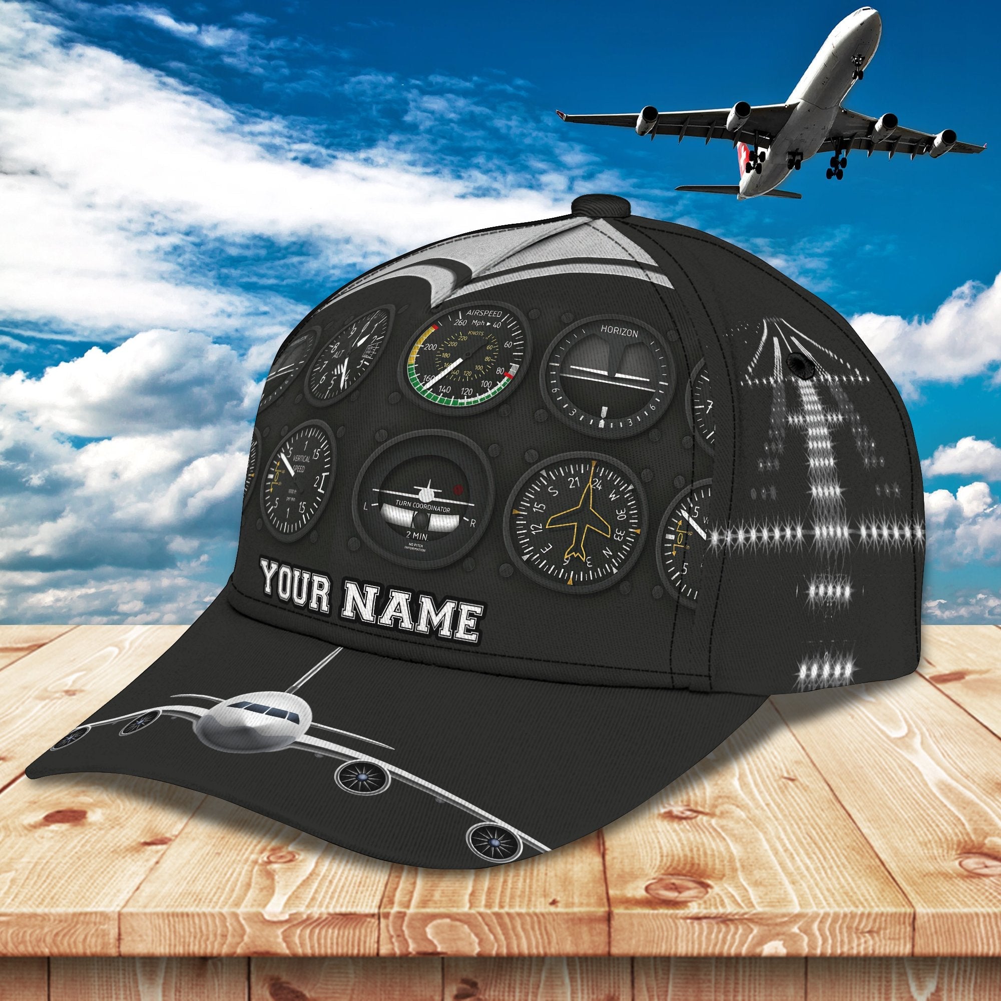 3D Classic Cap Pilot Personalized Name Cap 01 Trucker Hats Custom Hats Gifts For Men & Women