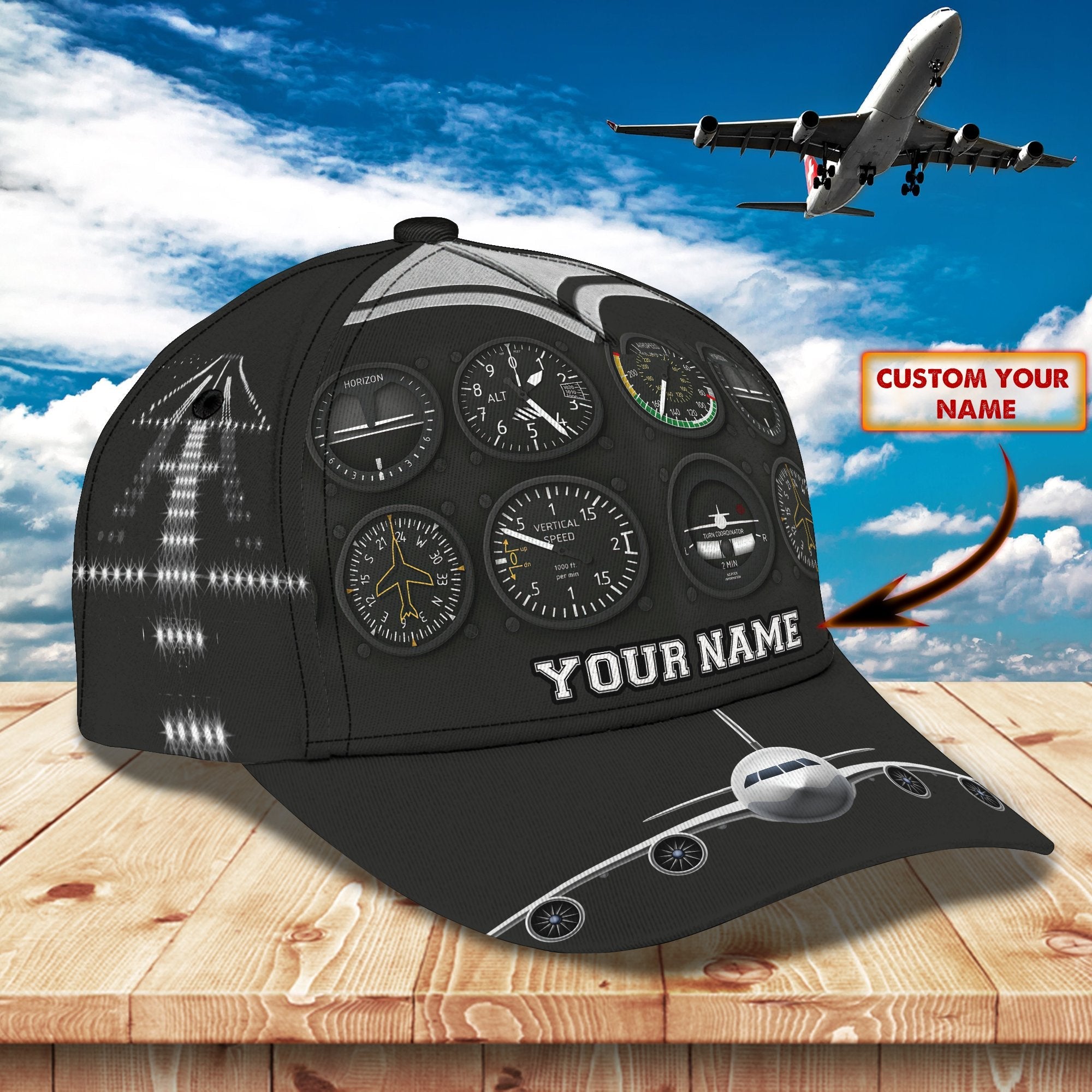 3D Classic Cap Pilot Personalized Name Cap 01 Trucker Hats Custom Hats Gifts For Men & Women