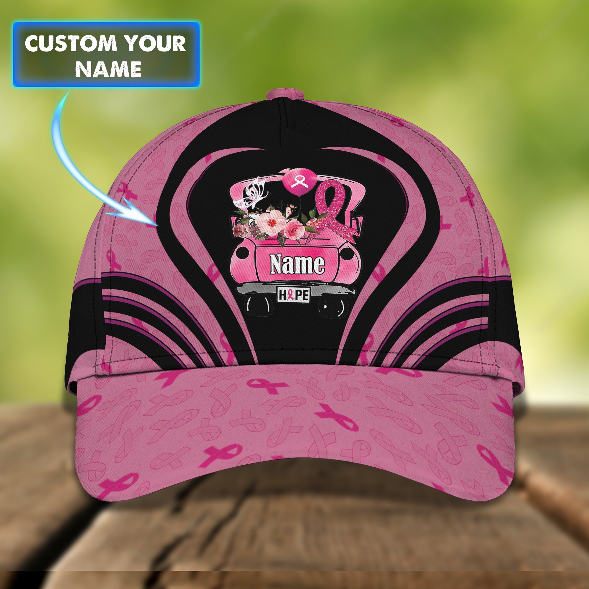 3D Classic Cap Pink Hope Trucker Hats Custom Hats Gifts For Men & Women