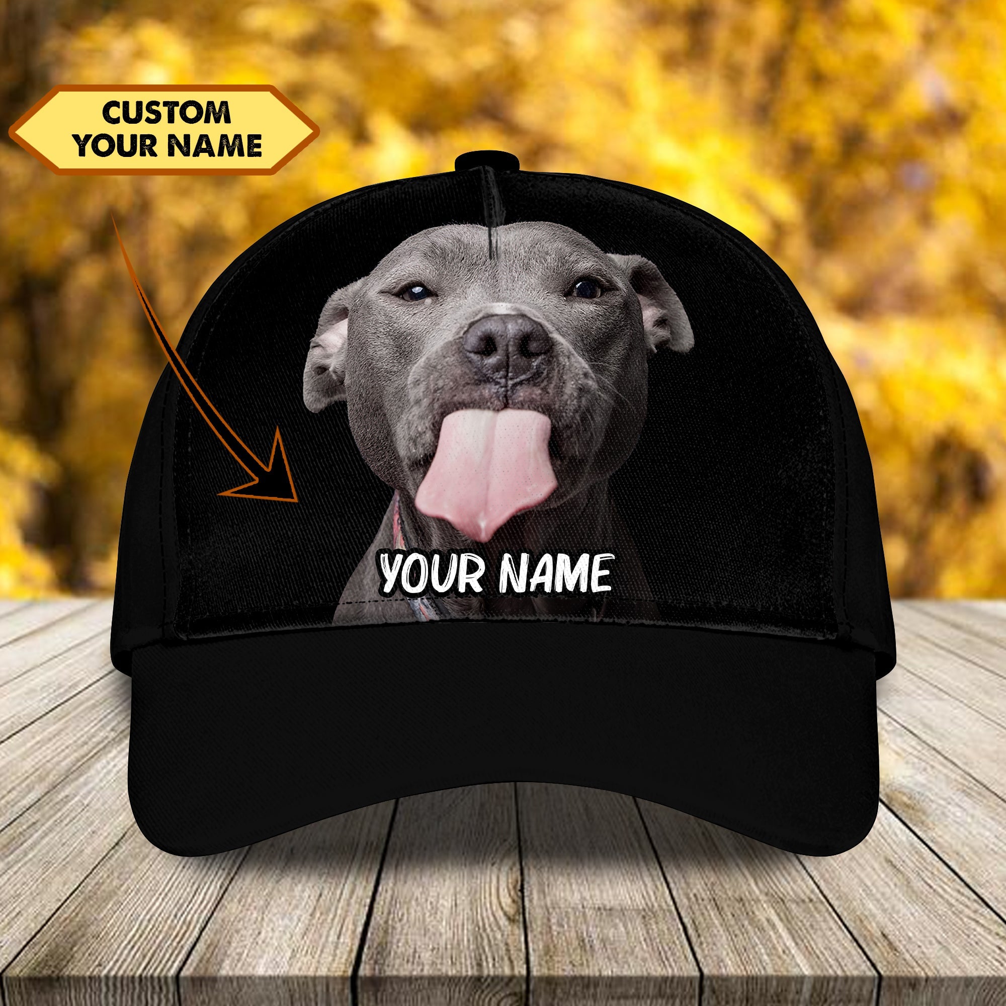 3D Classic Cap Pitbull Personalized Name Cap 01 Trucker Hats Custom Hats Gifts For Men & Women